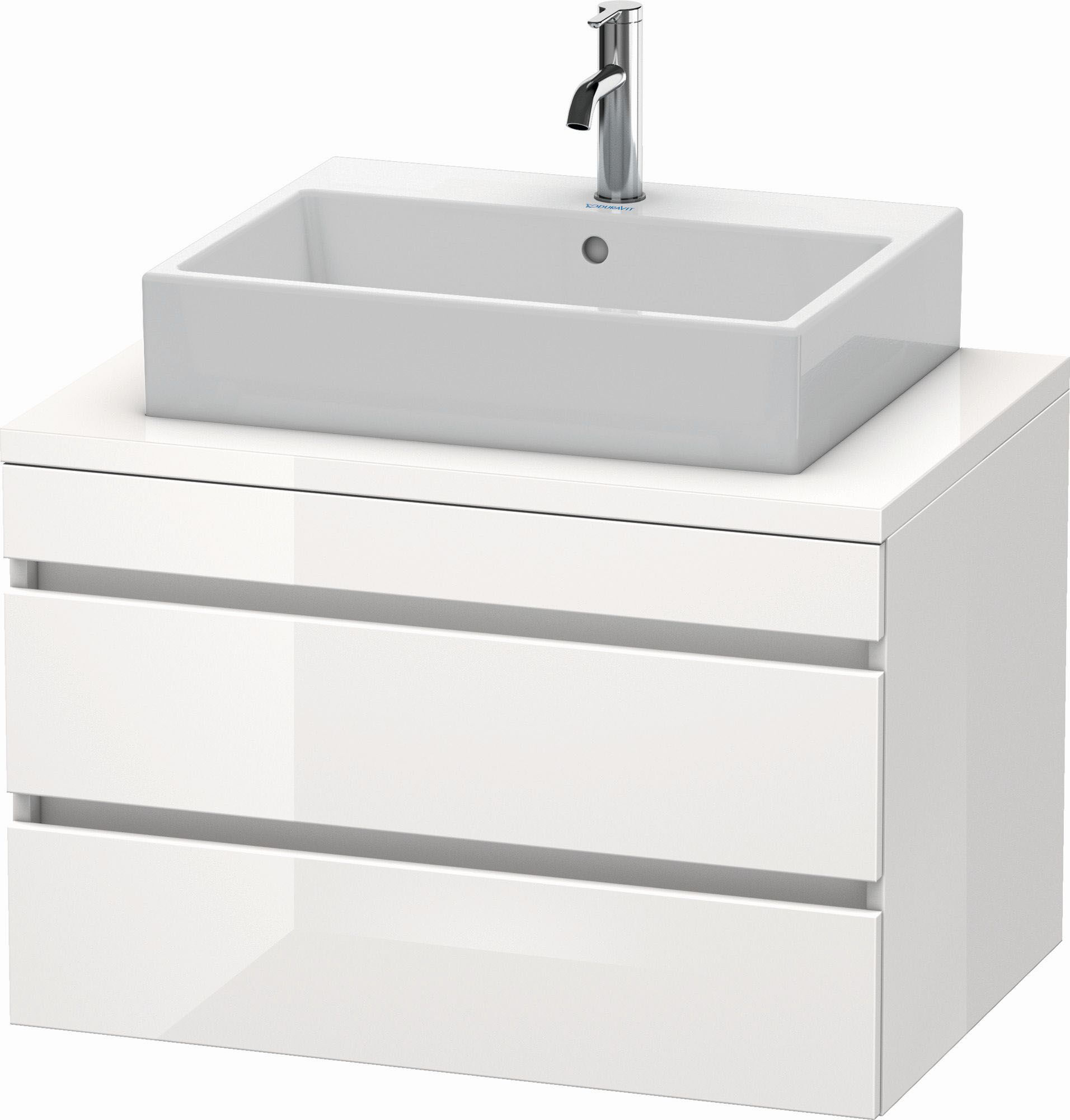 Duravit DuraStyle Waschtisch-Unterschrank DS531702143 80 x 54,8 cm, nussbaum dunkel/basalt matt, für Konsole, 2 Schubkästen