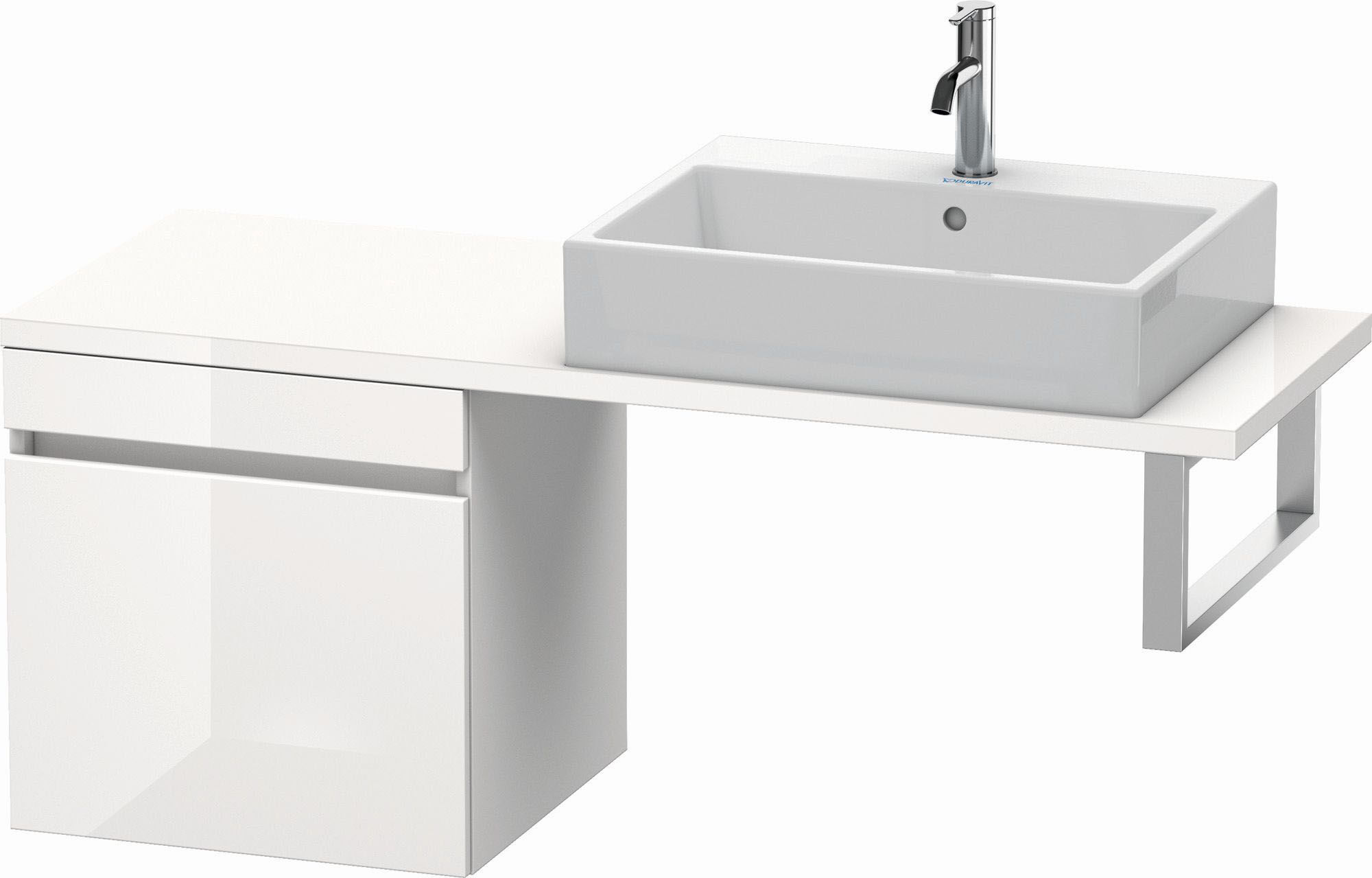 Duravit DuraStyle Waschtisch-Unterschrank DS532201843 50 x 47,8 cm, weiß matt/basalt matt, für Konsole, 1 Auszug