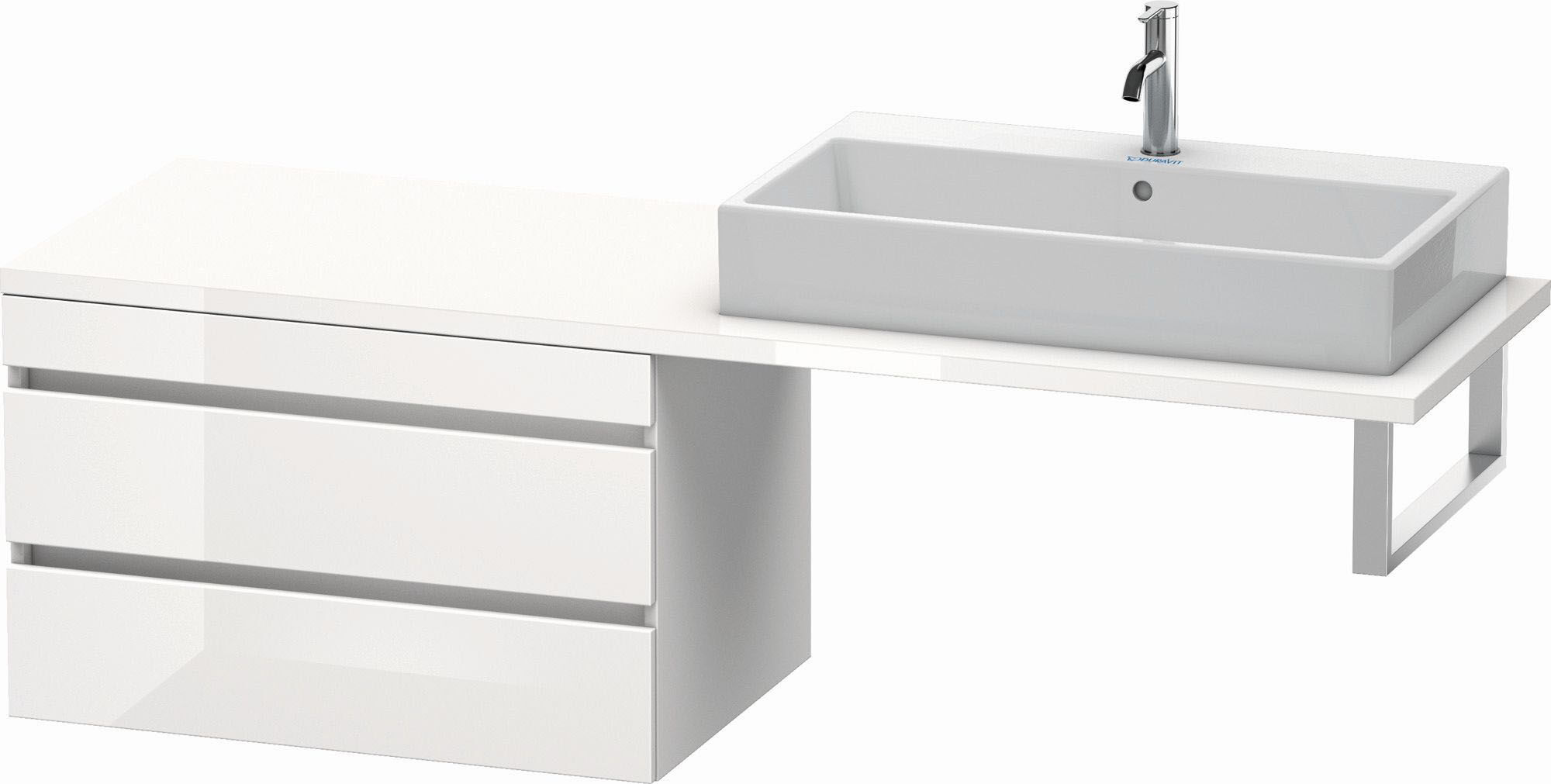 Duravit DuraStyle Waschtisch-Unterschrank DS533909118 80 x 54,8 cm, taupe/weiß matt, für Konsole, 2 Schubkästen