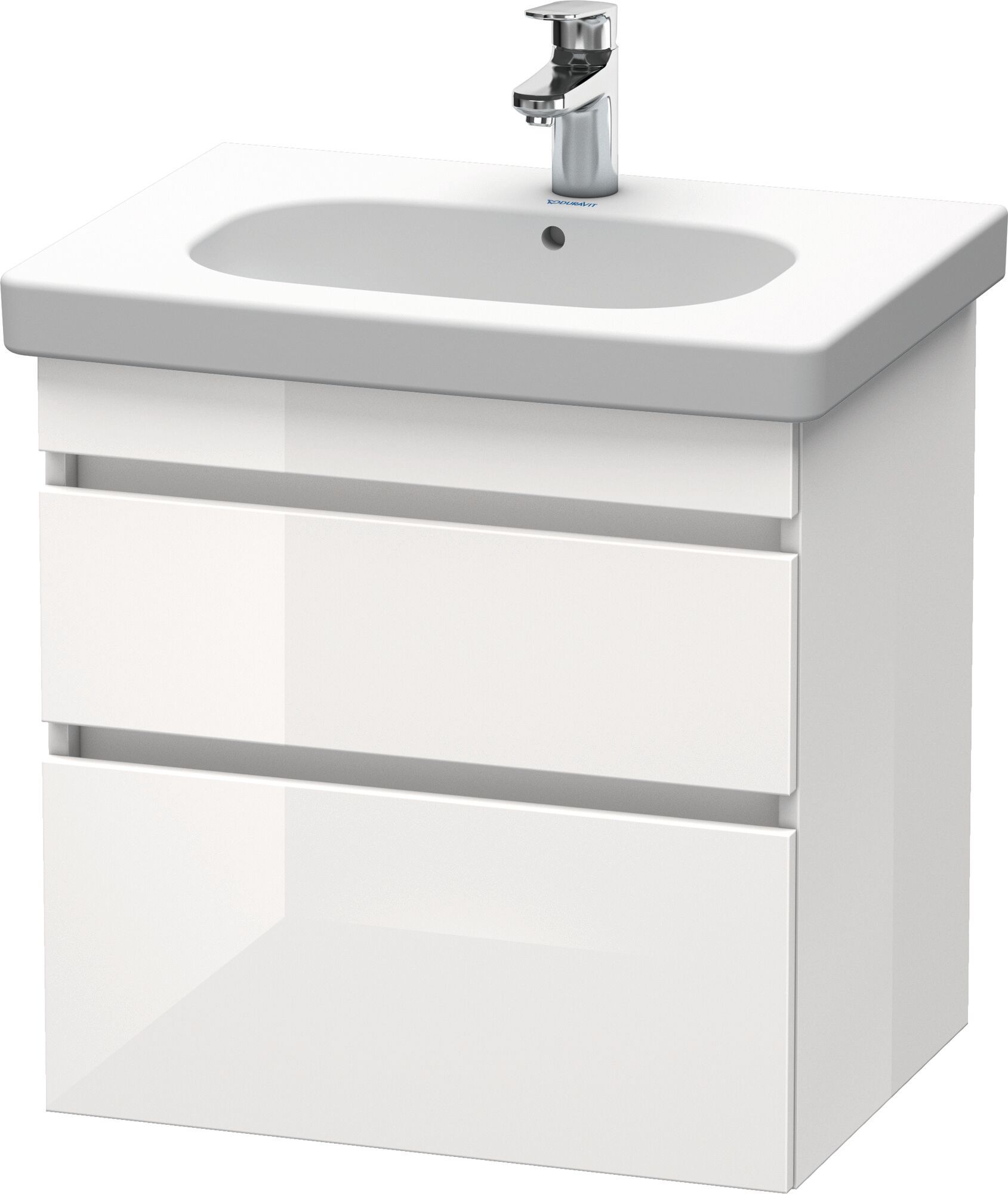 Duravit DuraStyle Waschtisch-Unterschrank DS648302222 60 x 45,3 cm, weiß hochglanz, 2 Schubkästen, wandhängend