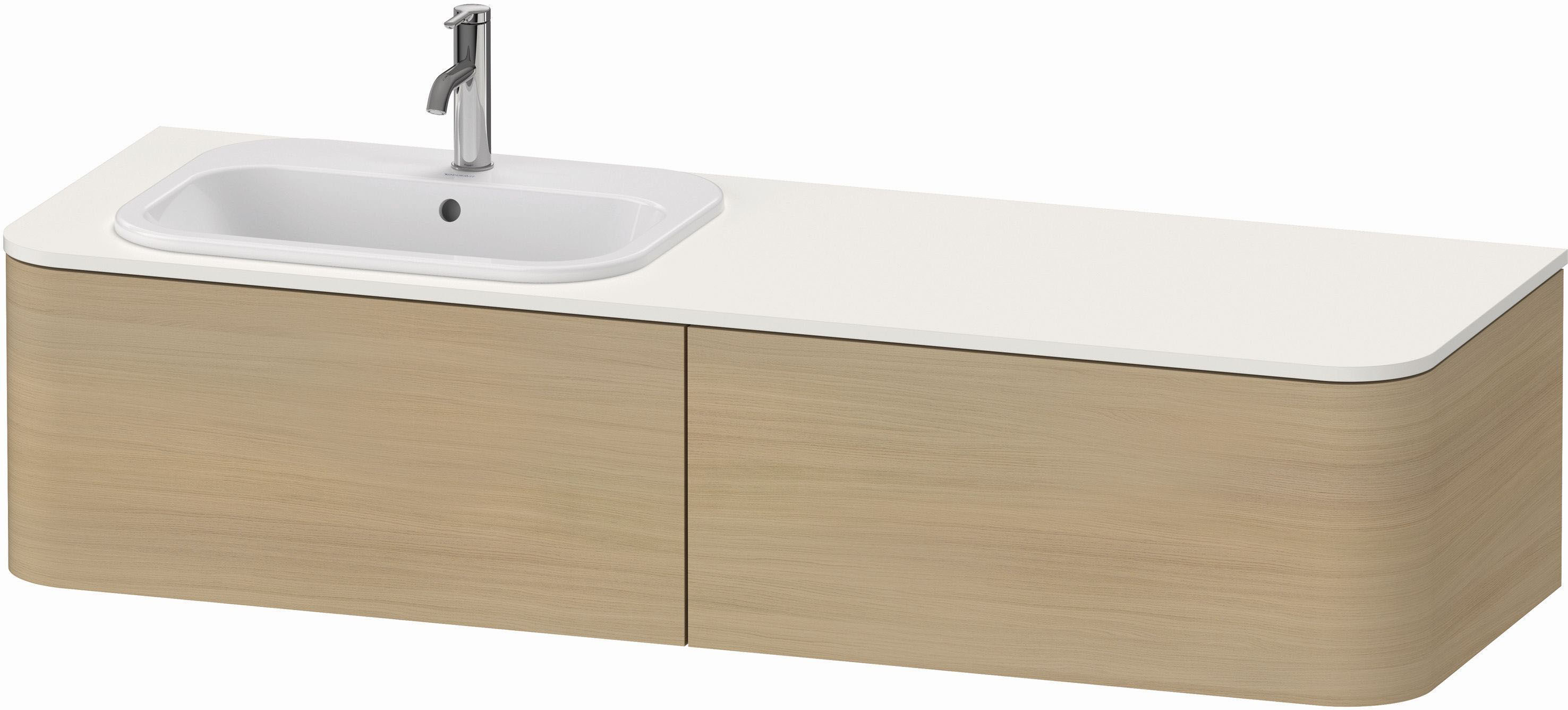 Duravit Happy D.2 Waschtisch-Unterschrank HP4954L7171 35,4 x 160 x 55 cm, 2 Auszüge, für Konsole, links, mediterrane Eiche