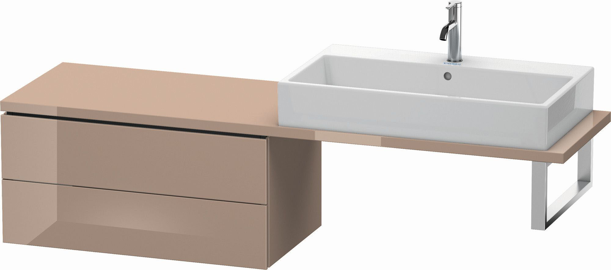 Duravit L-Cube Unterschrank LC582908686 82 x 47,7 cm, cappuccino hochglanz, für Konsole, 2 Schubkästen