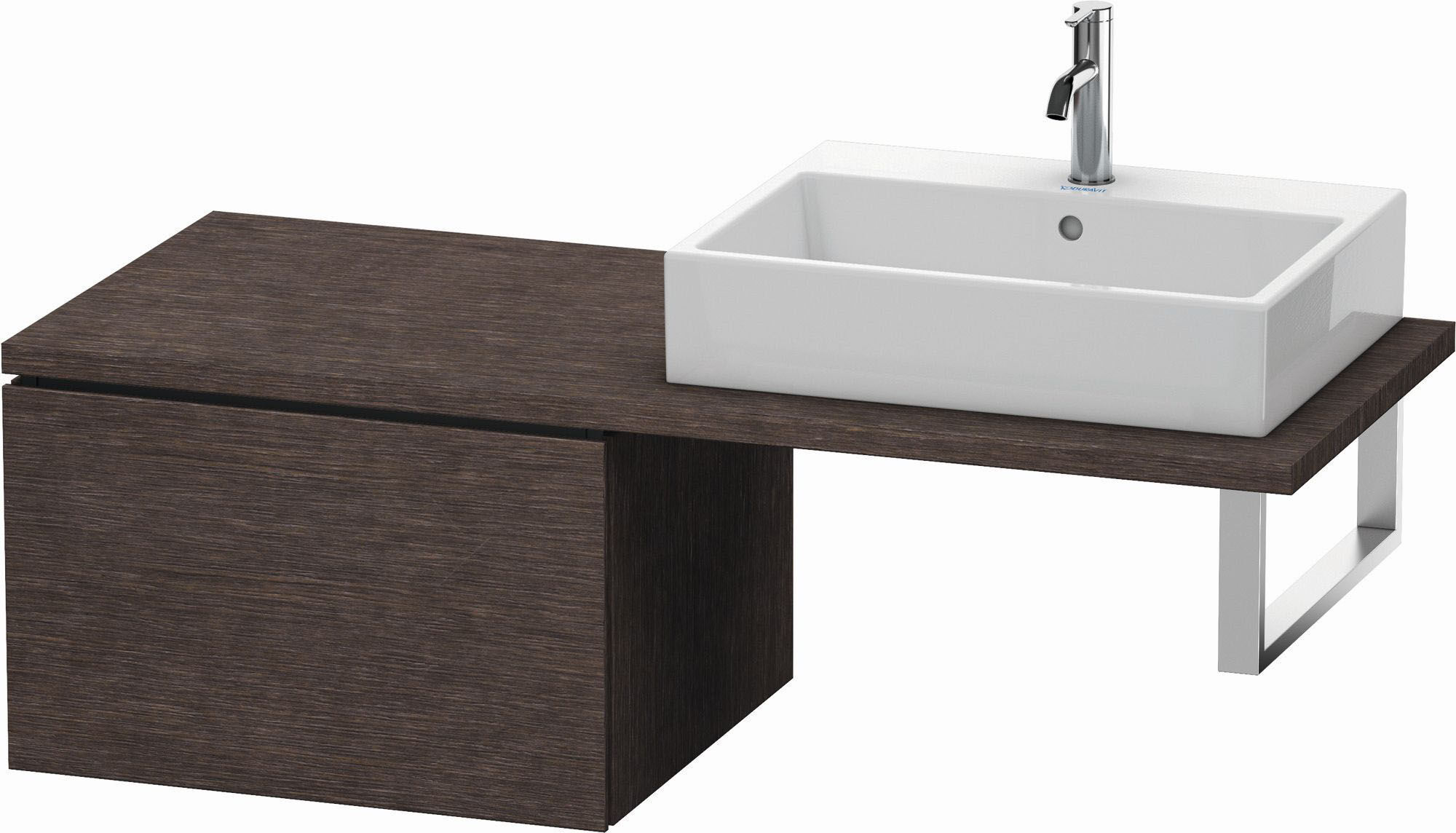 Duravit L-Cube Unterschrank LC583307272 62 x 54,7 cm, eiche dunkel gebürstet, für Konsole, 1 Auszug