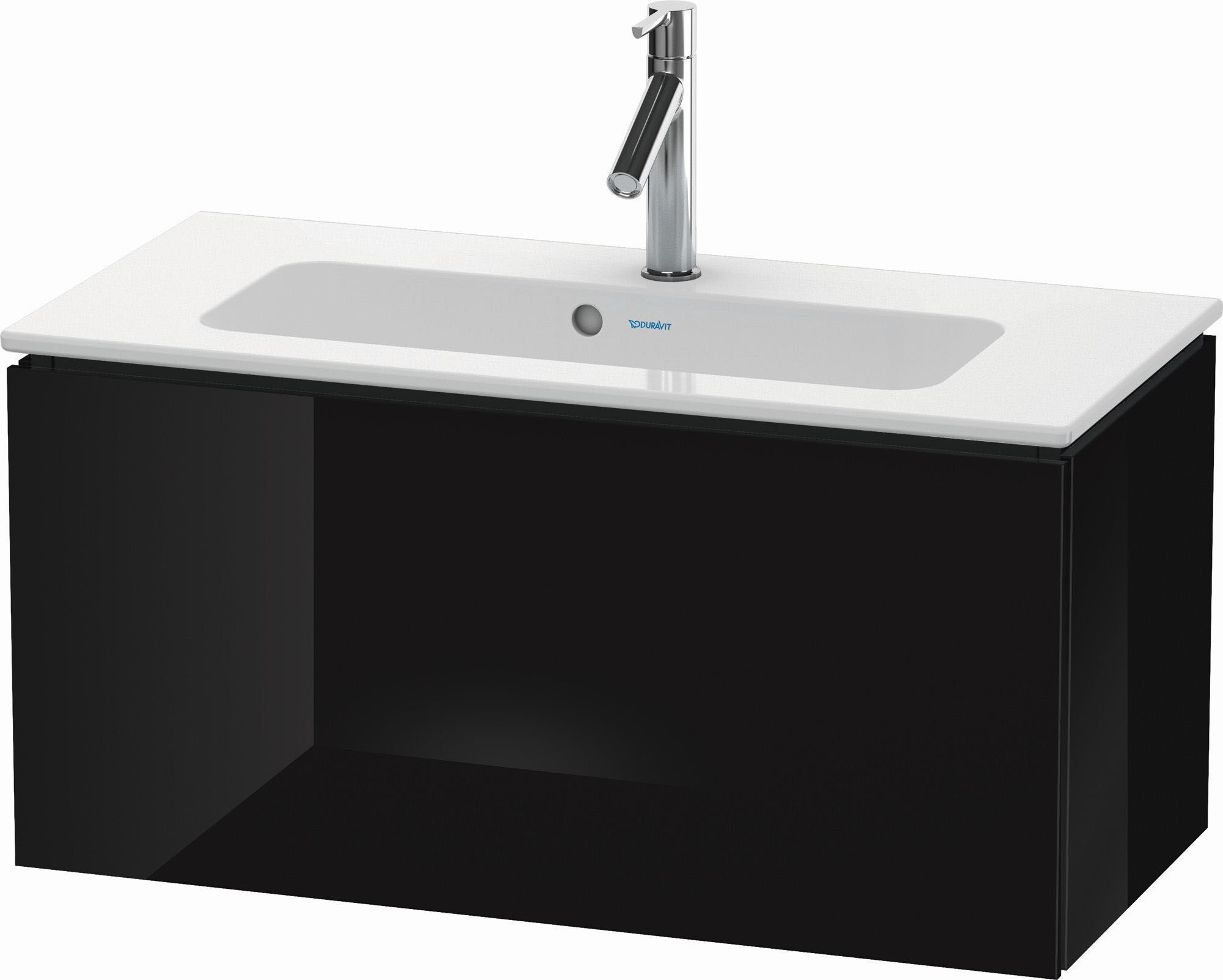 Duravit L-Cube Waschtisch-Unterschrank LC615704040 82 x 39,1 cm, schwarz hochglanz, 1 Auszug, wandhängend