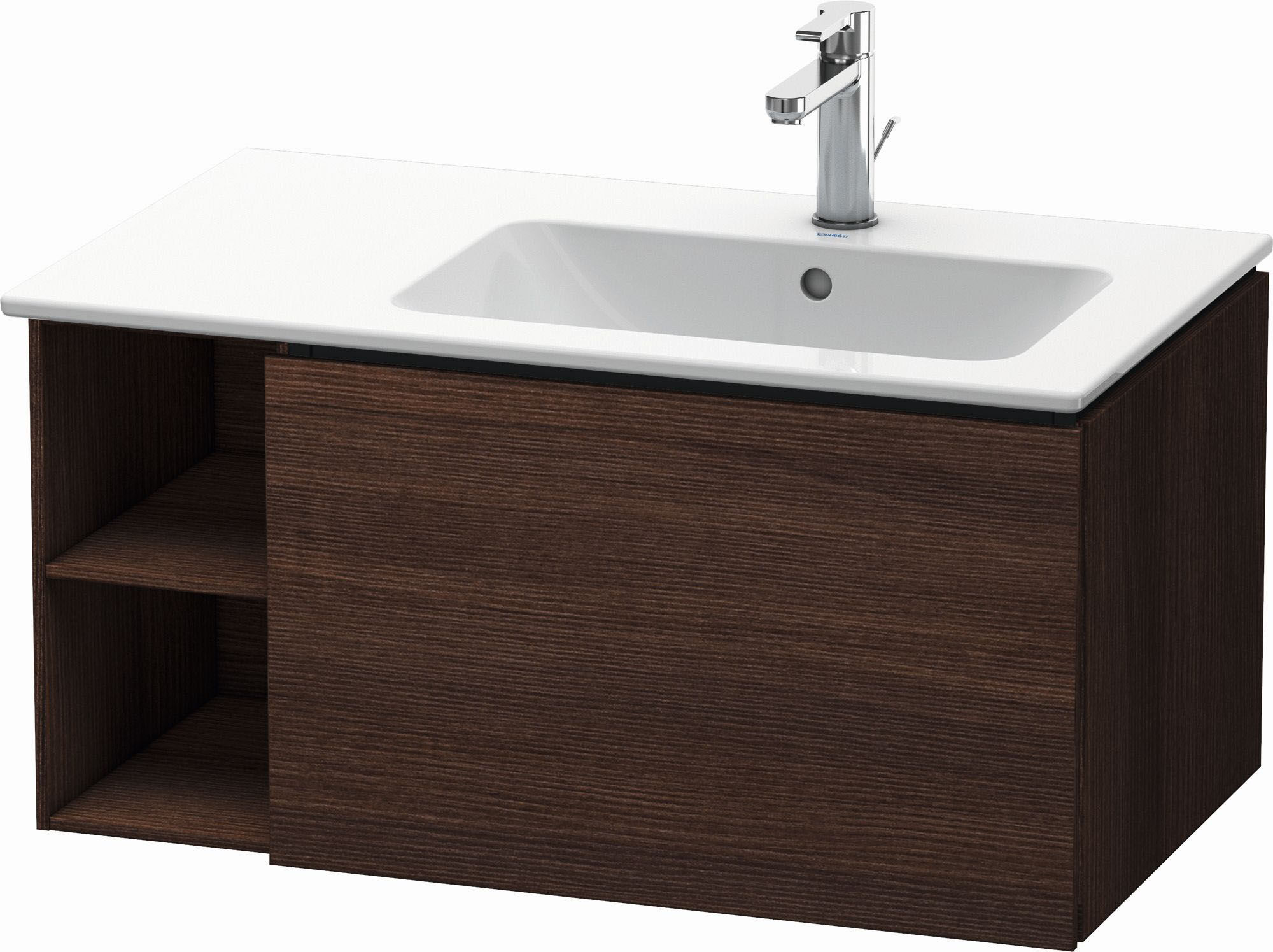 Duravit L-Cube Waschtisch-Unterschrank LC619205353 82x48,1x40cm, 1 Auszug, Becken rechts, kastanie dunkel