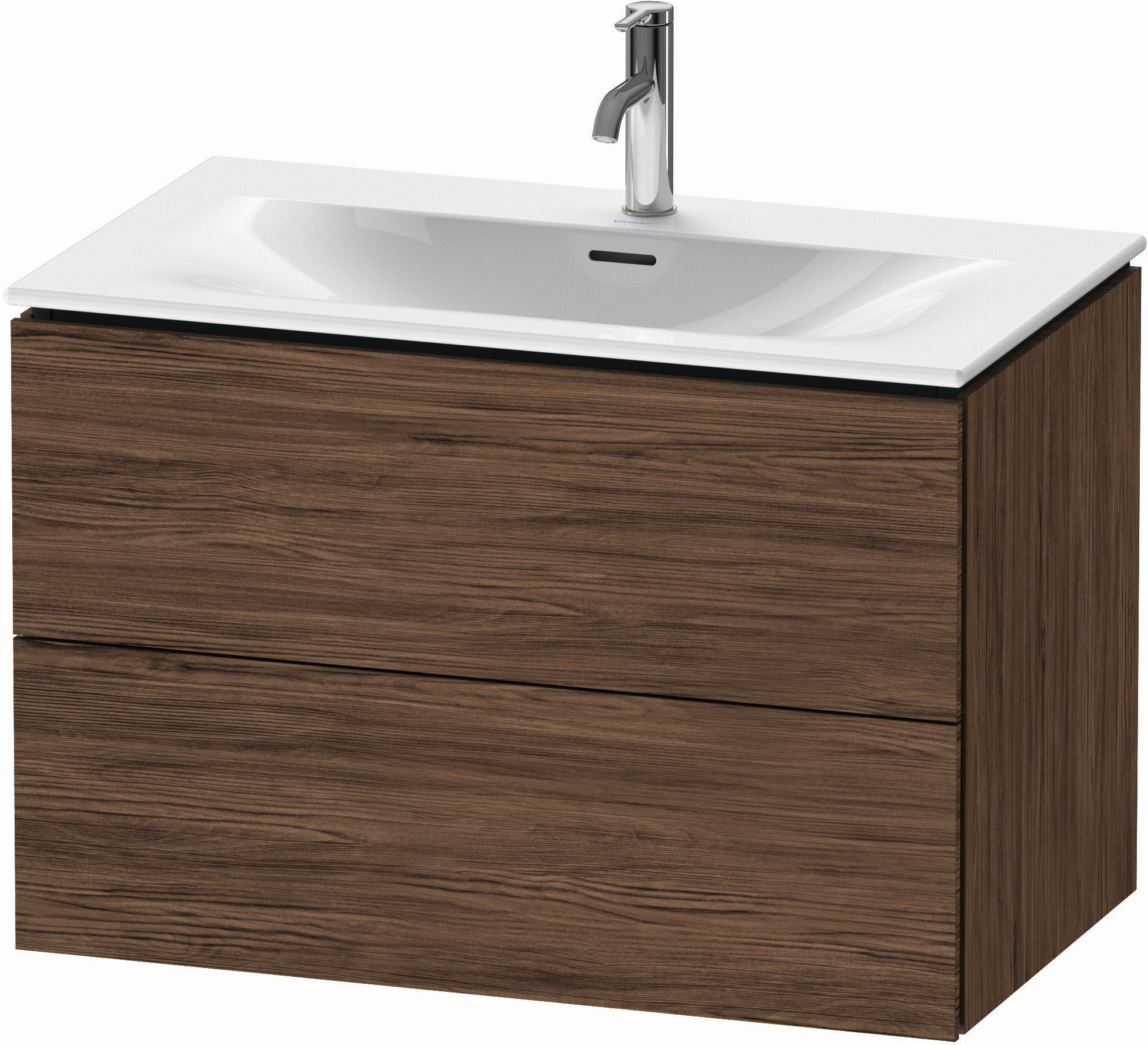 Duravit L-Cube Waschtisch-Unterschrank LC630702121 82 x 48,1 cm, nussbaum dunkel, 2 Schubkästen, wandhängend