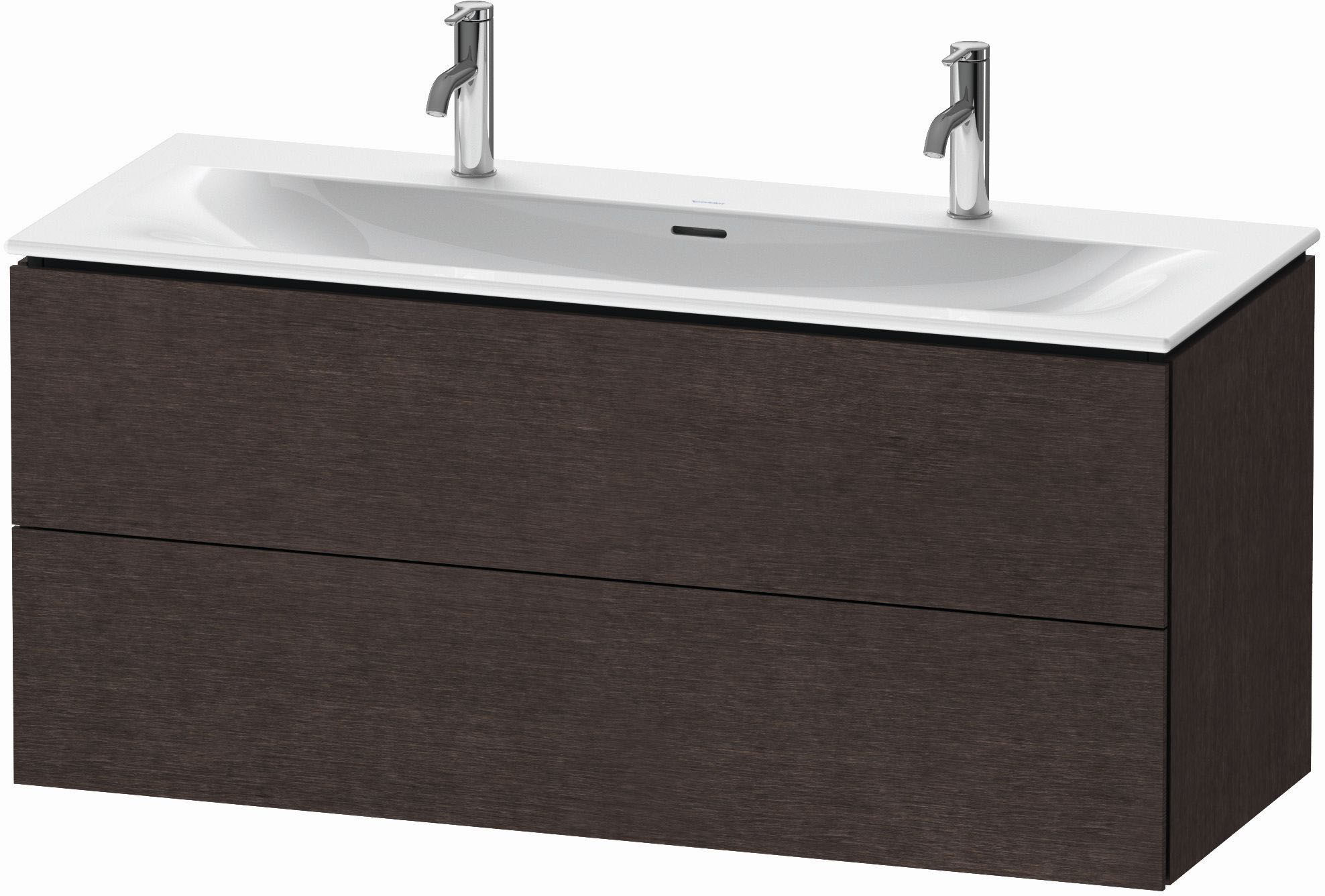 Duravit L-Cube Waschtisch-Unterschrank LC630907272 122 x 48,1 cm, eiche dunkel gebürstet, 2 Schubkästen, wandhängend