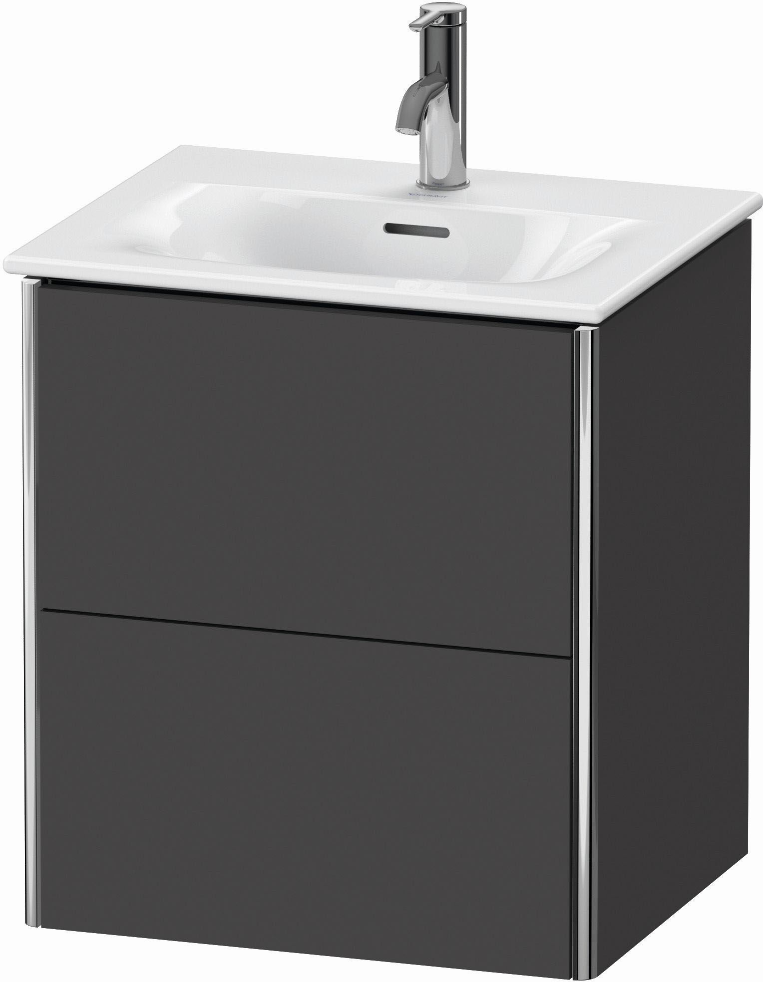 Duravit XSquare Waschtisch-Unterschrank XS432104949 51x56x41,8cm, 2 Schubkästen, Graphit matt