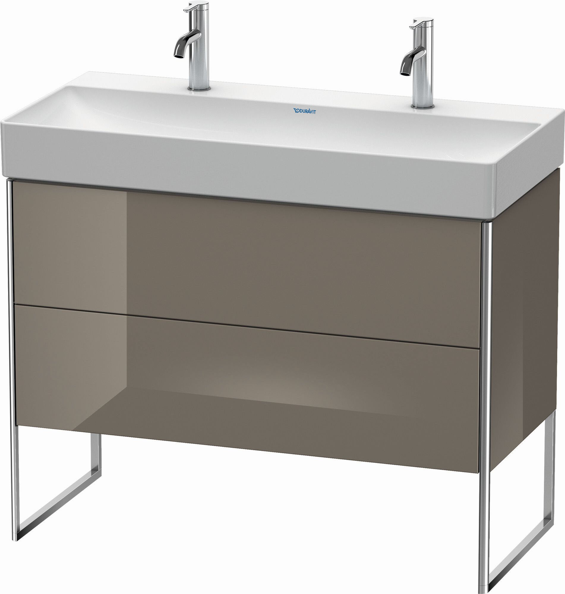 Duravit XSquare Waschtisch-Unterschrank XS444408989 98,4x49,1x46cm, 2 Auszüge, Flannel Grey hochglanz