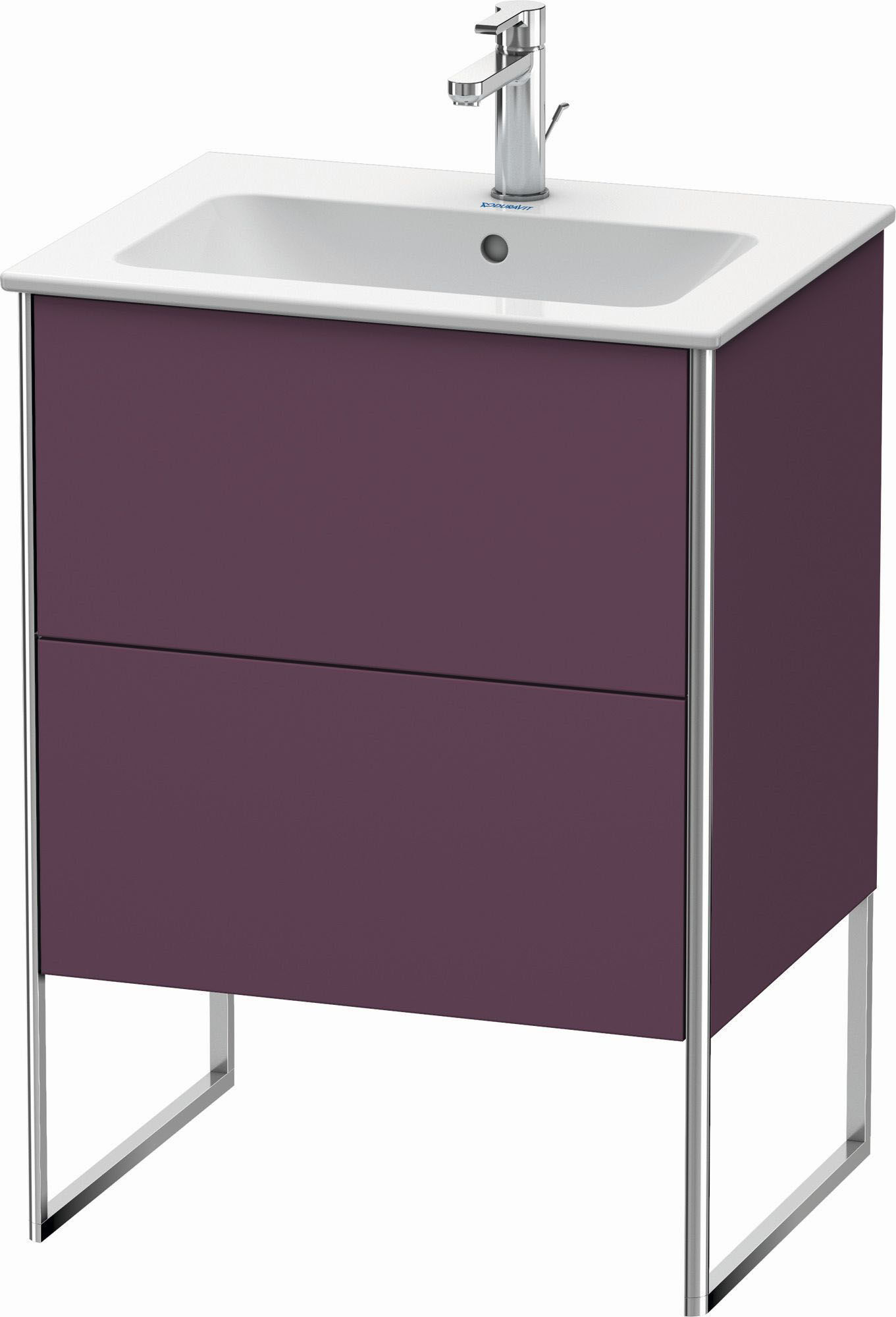 Duravit XSquare Waschtisch-Unterschrank XS444509494 61x59,2x47,8cm, 2 Auszüge, Aubergine seidenmatt