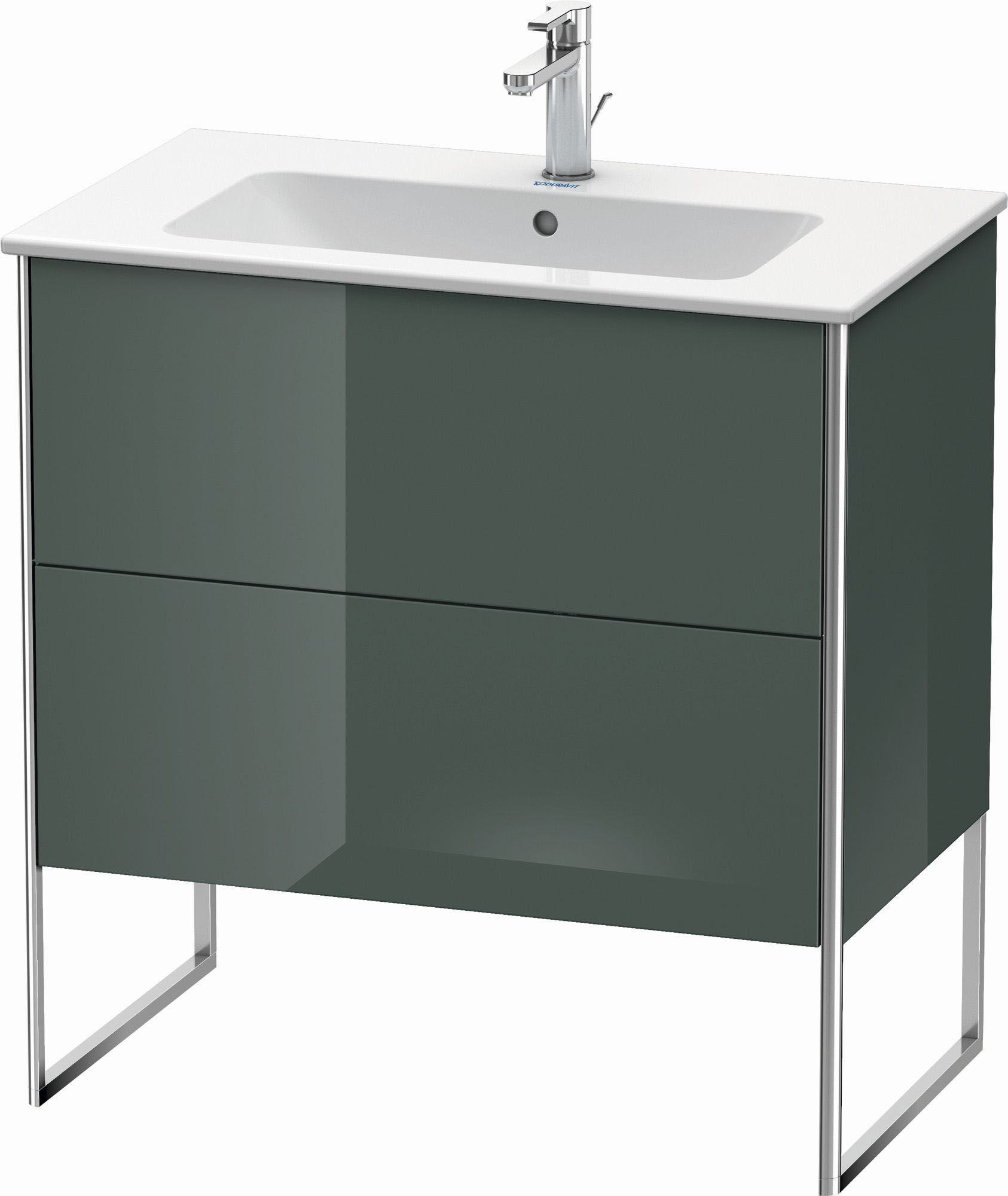 Duravit XSquare Waschtisch-Unterschrank XS444603838 81x59,2x47,8cm, 2 Auszüge, Dolomiti Grey hochglanz