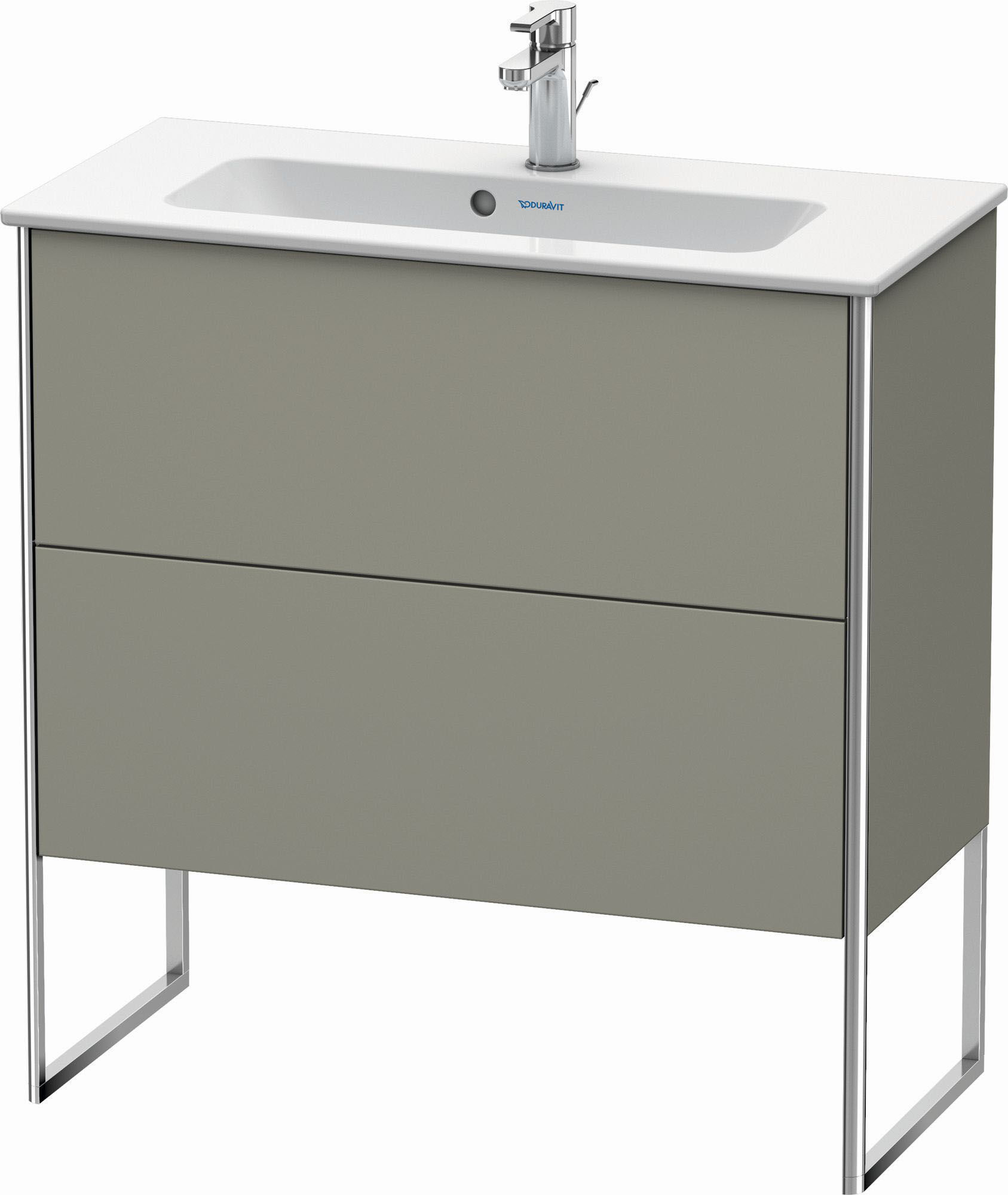 Duravit XSquare Waschtisch-Unterschrank XS445509292 81x59,2x38,8cm, 2 Auszüge, Steingrau seidenmatt