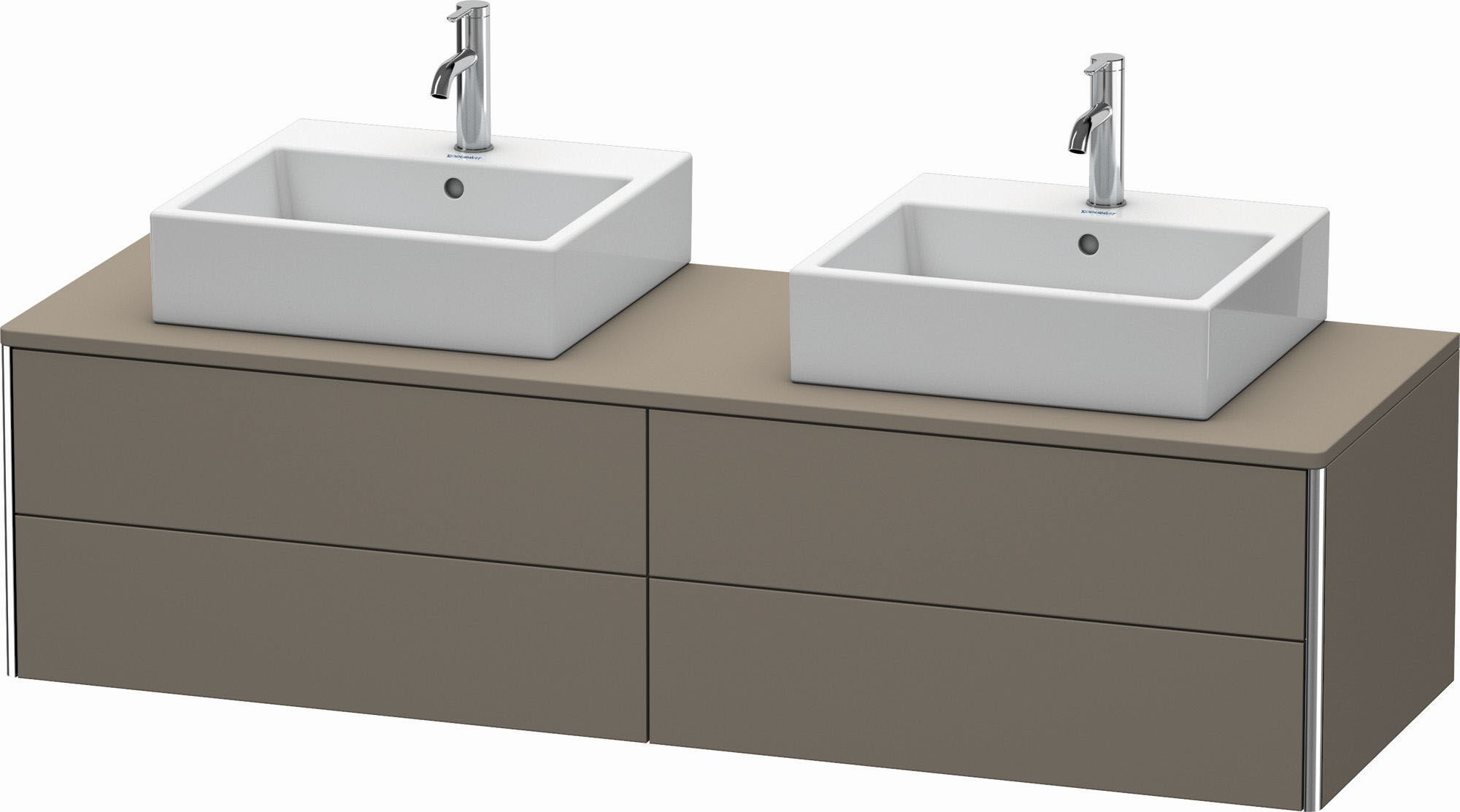 Duravit XSquare Waschtisch-Unterschrank XS4917B9090 160x40x54,8cm, 4 Schubkästen, beidseitig, Flannel Grey seidenmatt