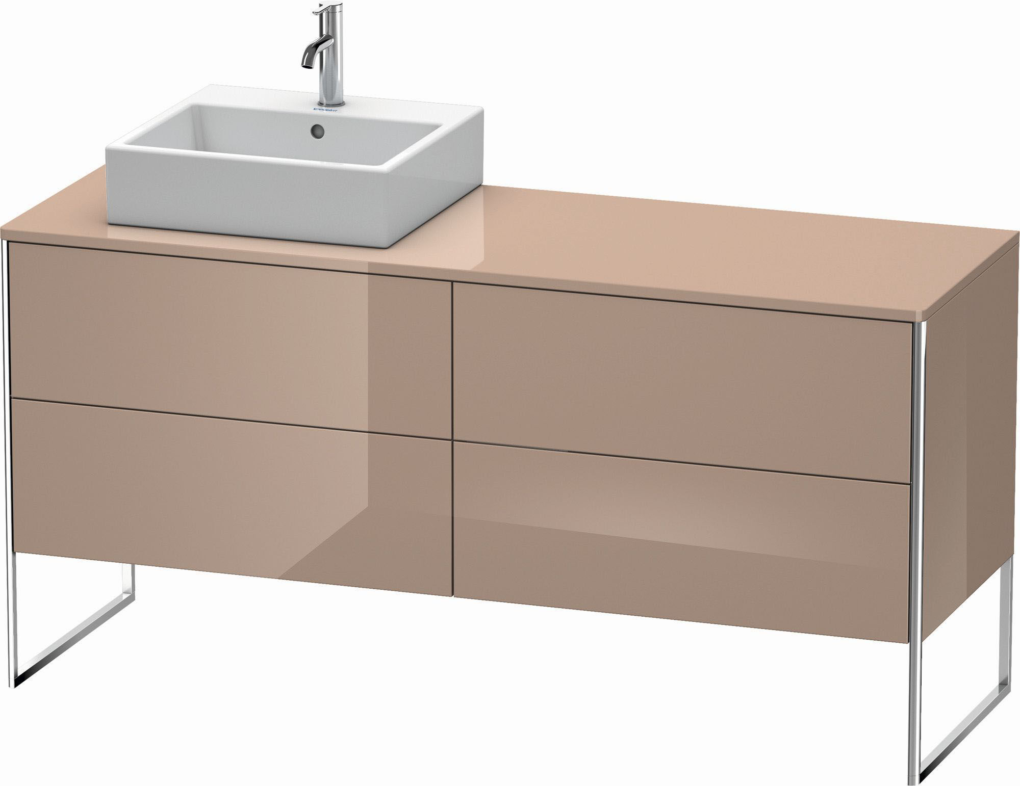 Duravit XSquare Waschtisch-Unterschrank XS4924L8686 160x53,8x54,8cm, 4 Auszüge, links, cappuccino hochglanz