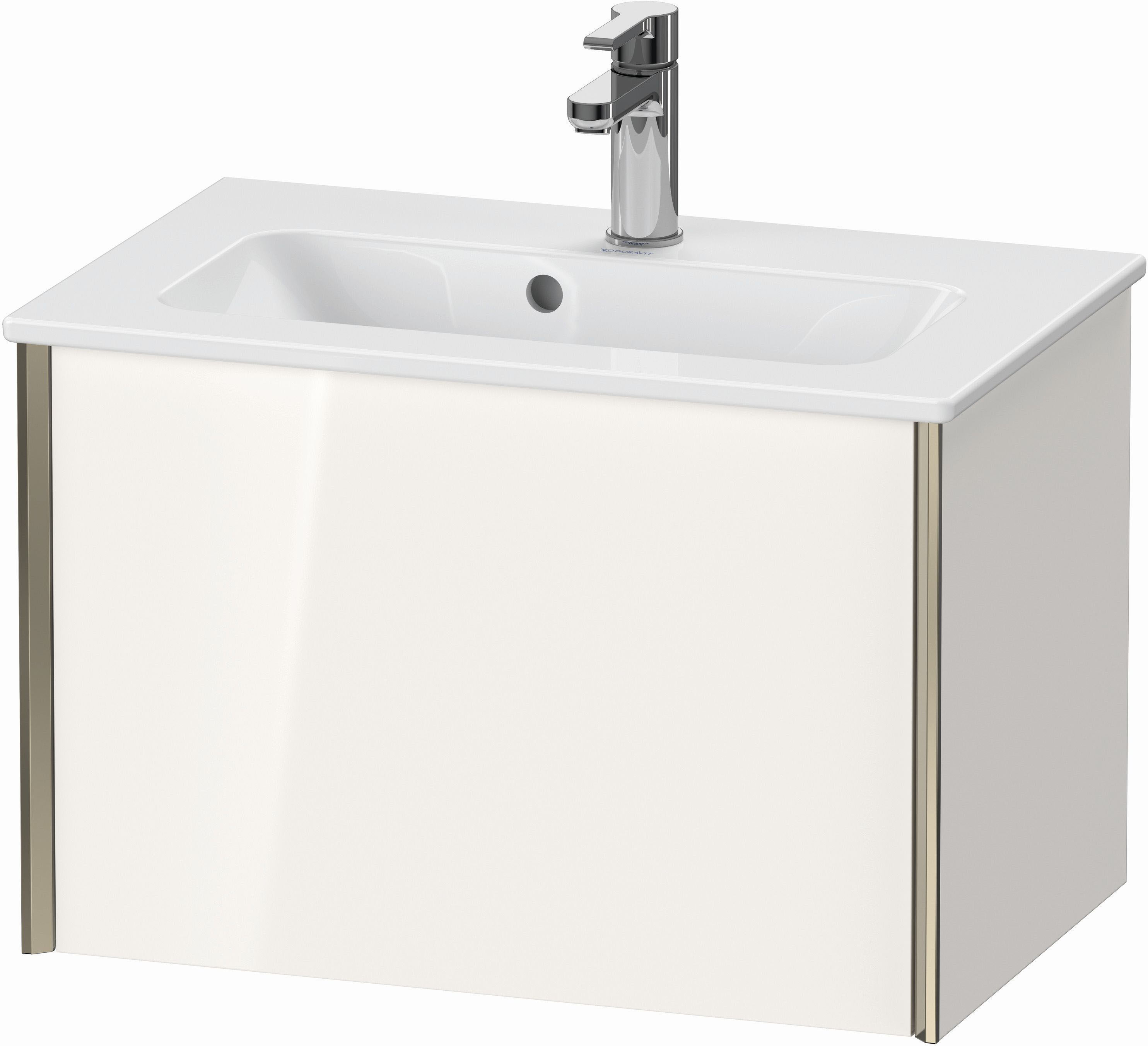 Duravit XViu Waschtisch-Unterschrank XV40780B122 61 x 40 x 39 cm, weiß hochglanz, 1 Auszug, wandhängend, champagner matt