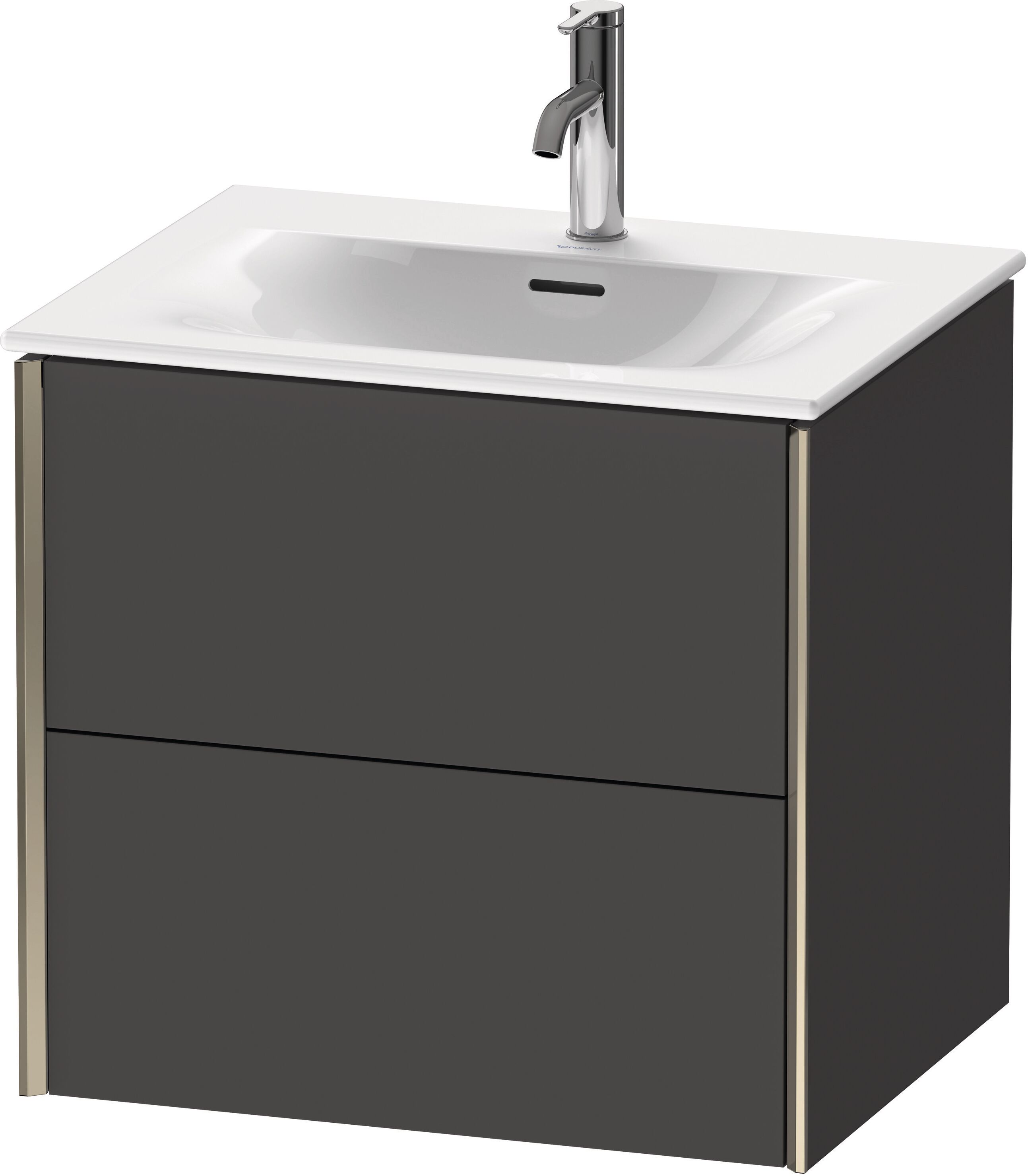 Duravit XViu Waschtisch-Unterschrank XV41320B149 61 x 55,7 x 48 cm, graphit matt, 2 Schubkästen, champagner matt