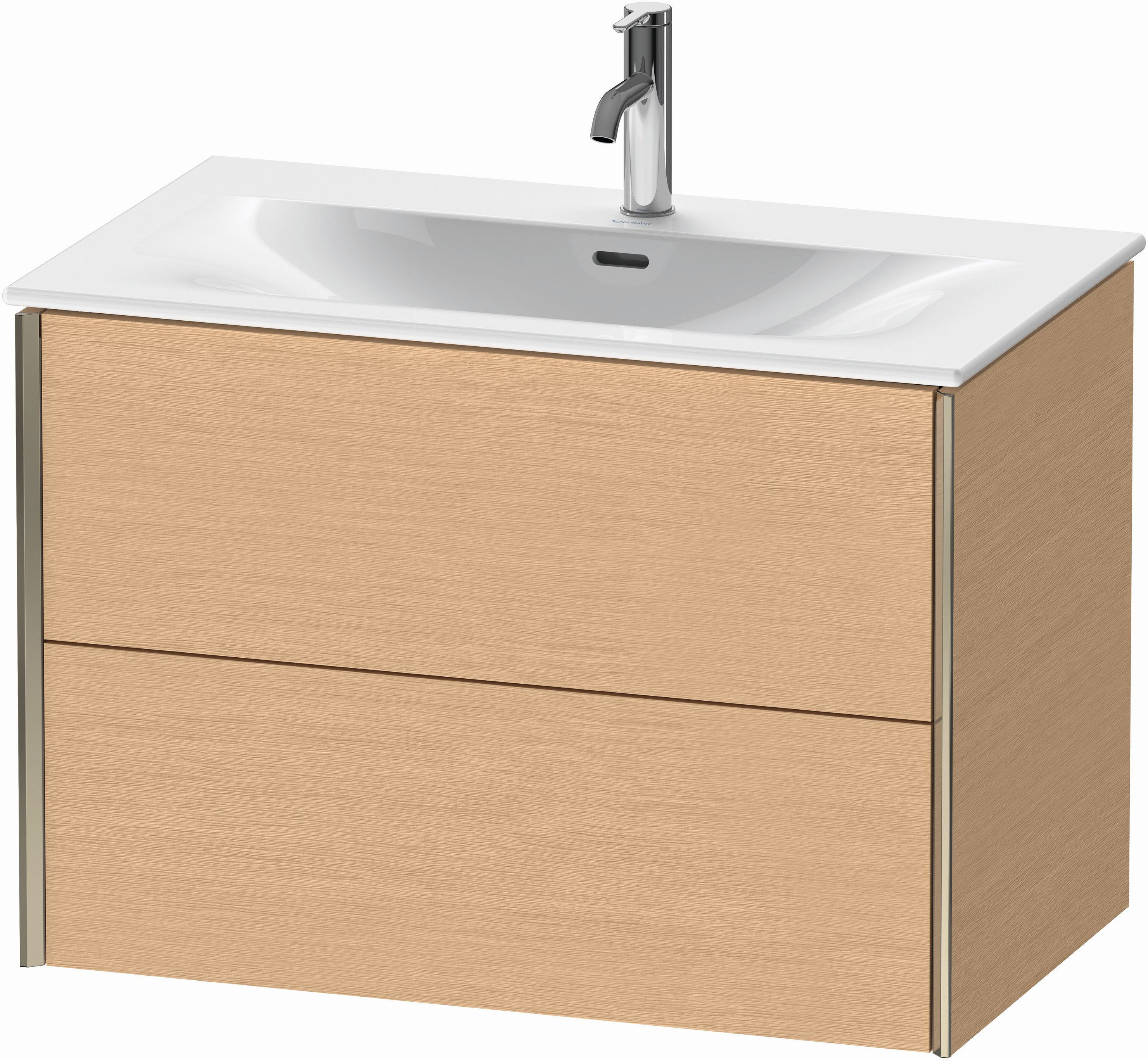 Duravit XViu Waschtisch-Unterschrank XV41340B112 81 x 55,7 x 48 cm, eiche gebürstet, 2 Schubkästen, champagner matt