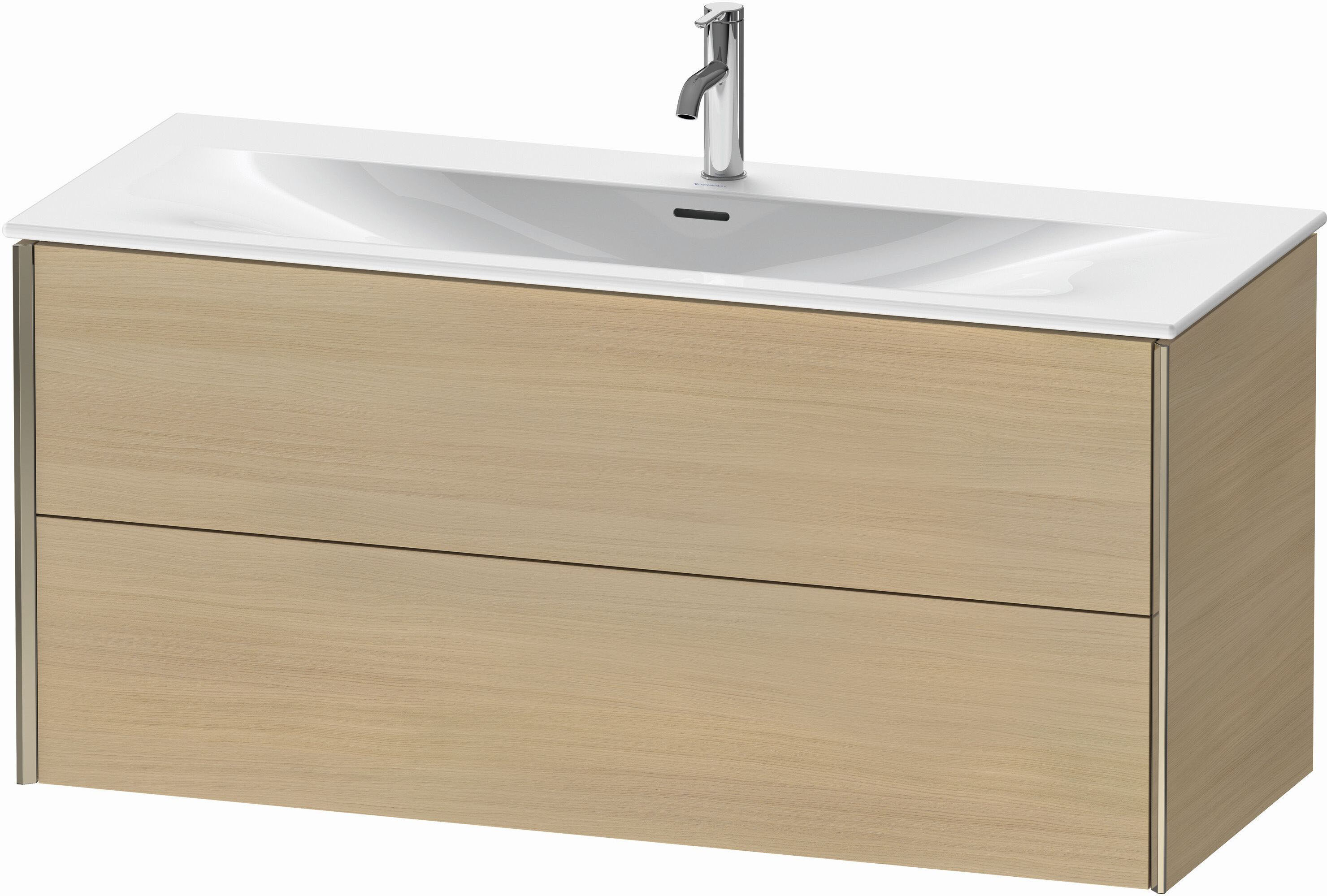 Duravit XViu Waschtisch-Unterschrank XV41360B171 121 x 55,7 x 48 cm, mediterrane eiche, 2 Schubkästen, champagner matt