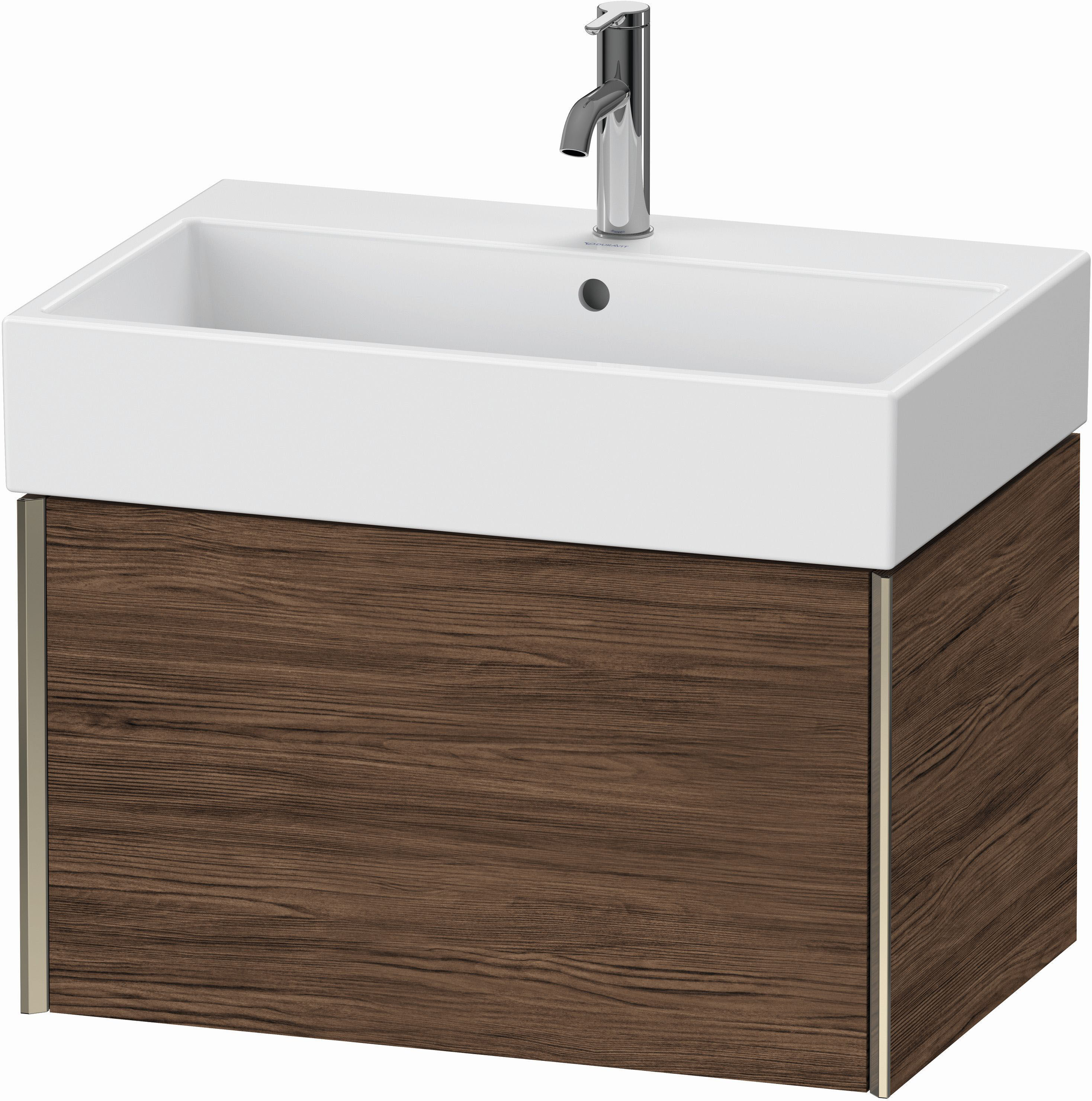 Duravit XViu Waschtisch-Unterschrank XV42350B121 68,4 x 39,7 x 45,4 cm, nussbaum dunkel, 1 Auszug, champagner matt