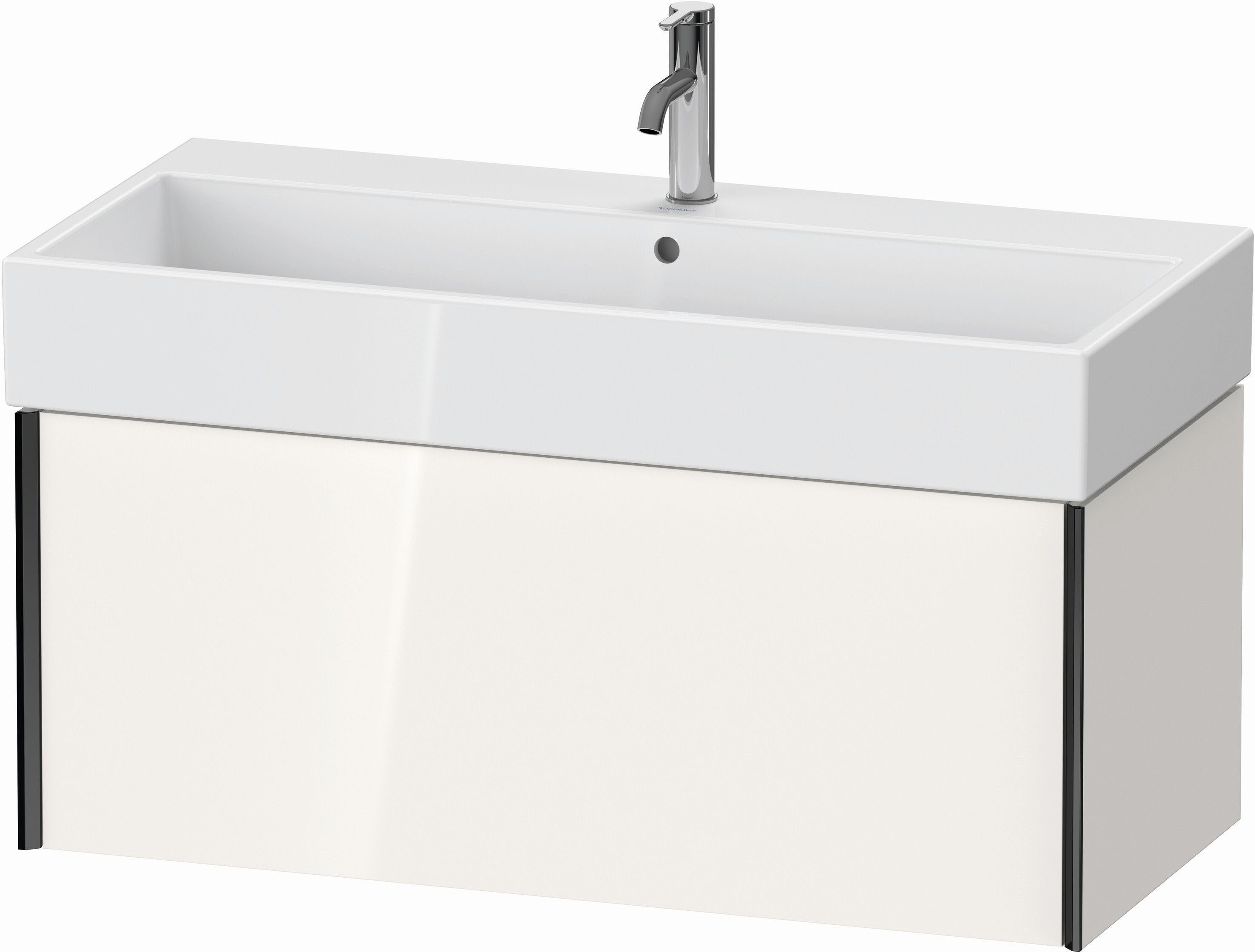 Duravit XViu Waschtisch-Unterschrank XV42370B285 98,4 x 39,7 x 45,4 cm, weiß hochglanz, 1 Auszug, schwarz matt