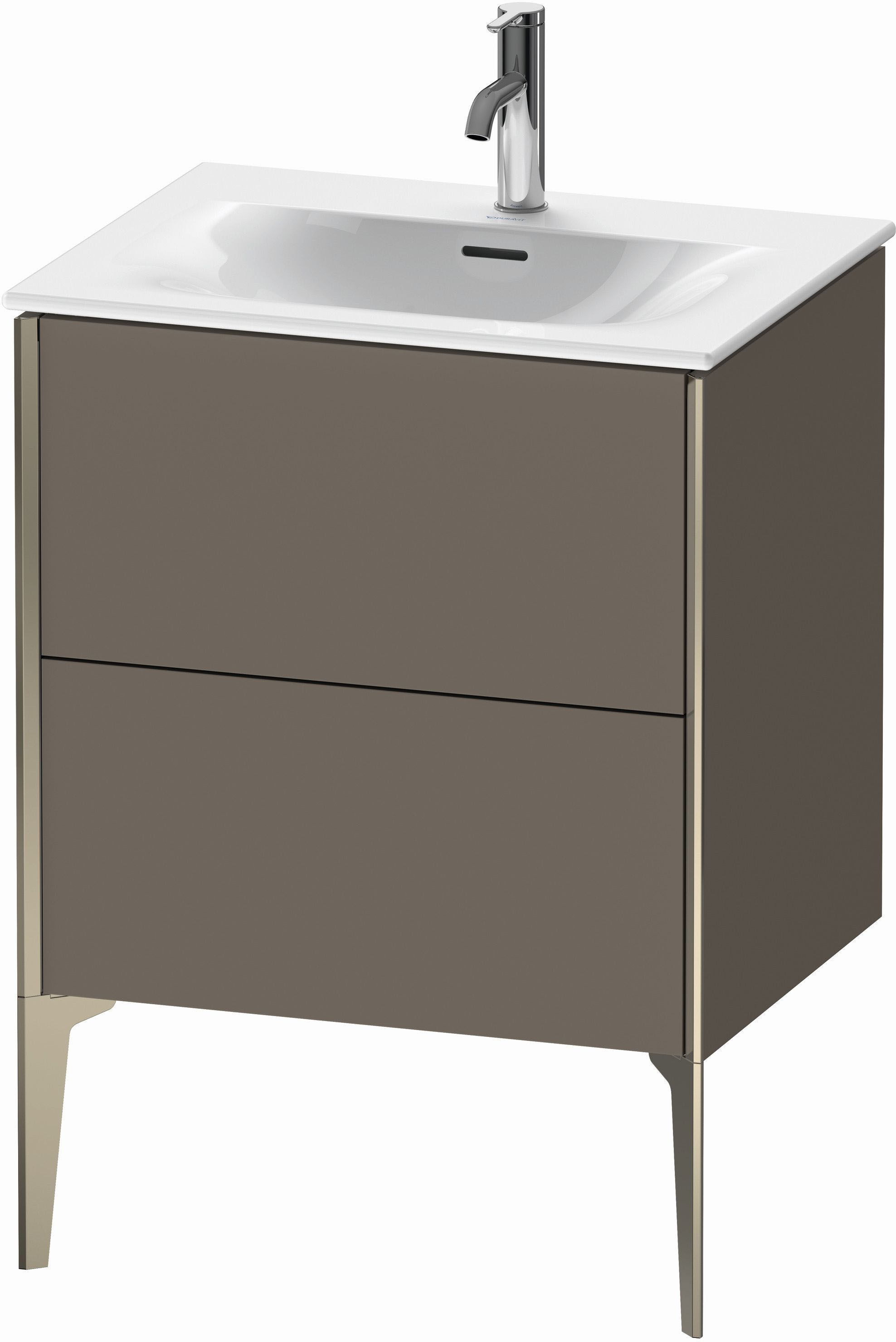 Duravit XViu Waschtisch-Unterschrank XV43000B190 61 x 59,1 x 48 cm, flannel grey seidenmatt, 2 Auszüge, champagner matt