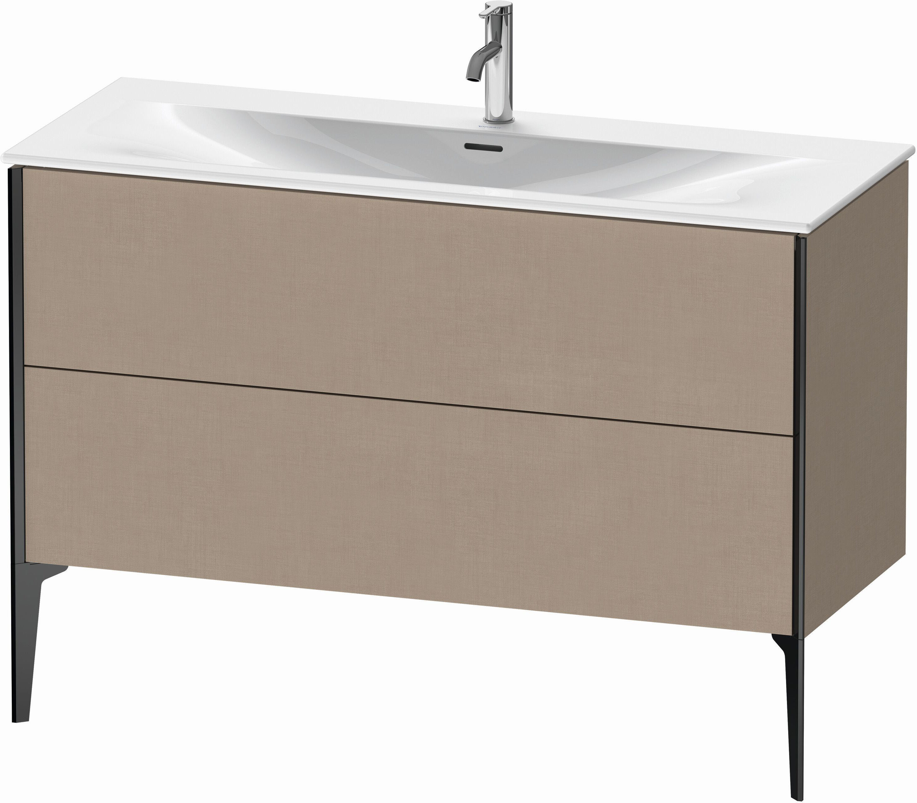 Duravit XViu Waschtisch-Unterschrank XV43040B275 121 x 59,1 x 48 cm, leinen, 2 Auszüge, schwarz matt