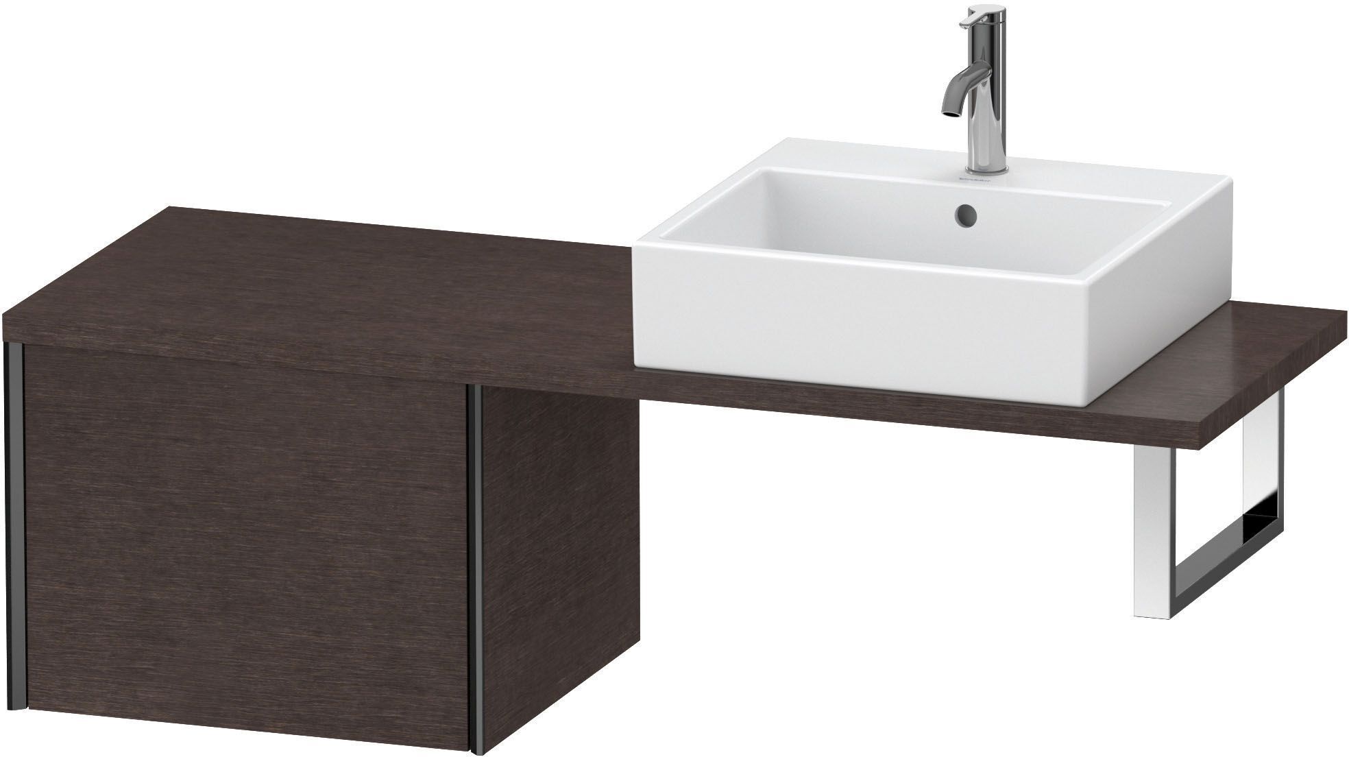 Duravit XViu Unterschrank XV59220B272 53,2 x 47,8 cm, eiche dunkel gebürstet, 1 Auszug, schwarz matt