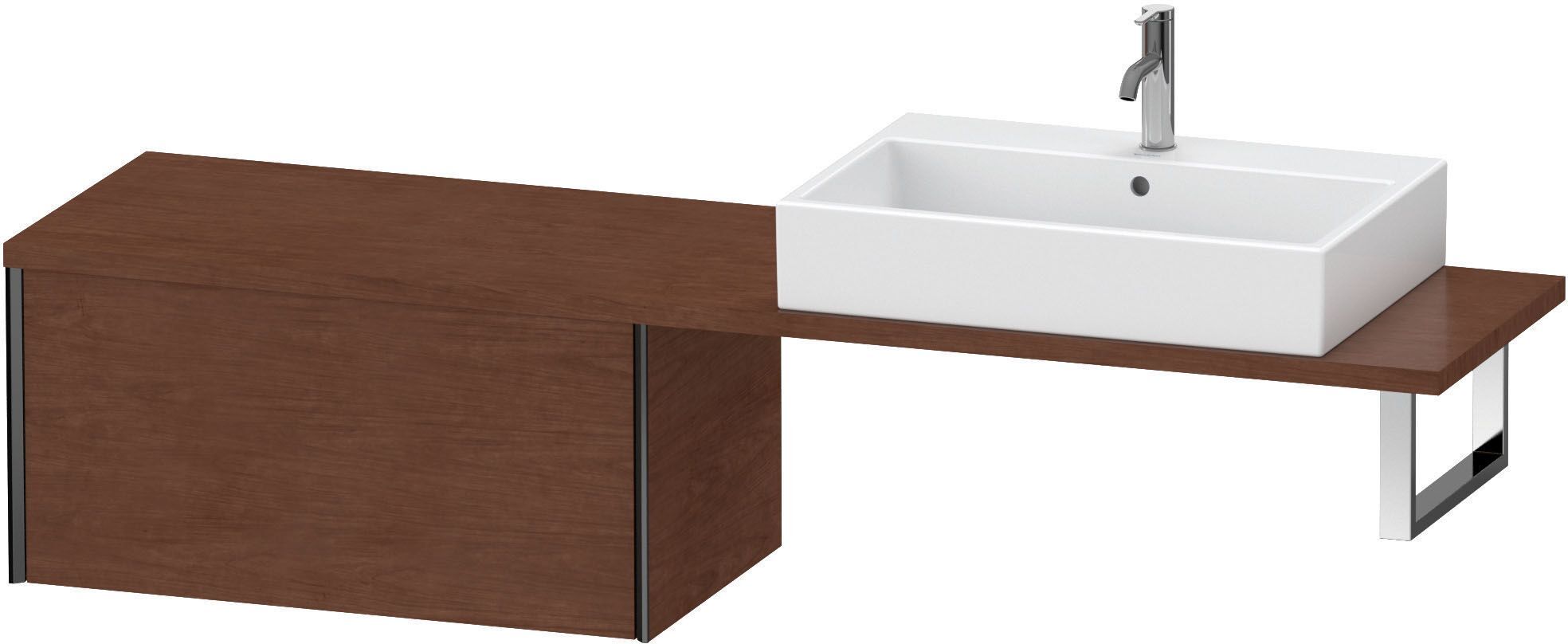 Duravit XViu Unterschrank XV59240B213 83,2 x 47,8 cm, amerikanischer nussbaum, 1 Auszug, schwarz matt