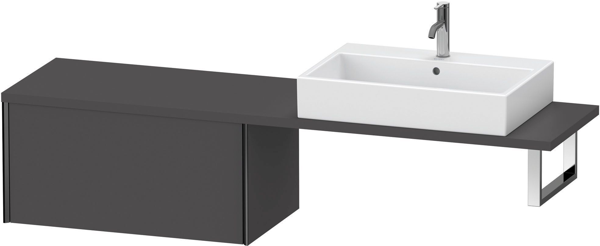 Duravit XViu Unterschrank XV59240B249 83,2 x 47,8 cm, graphit matt, 1 Auszug, schwarz matt