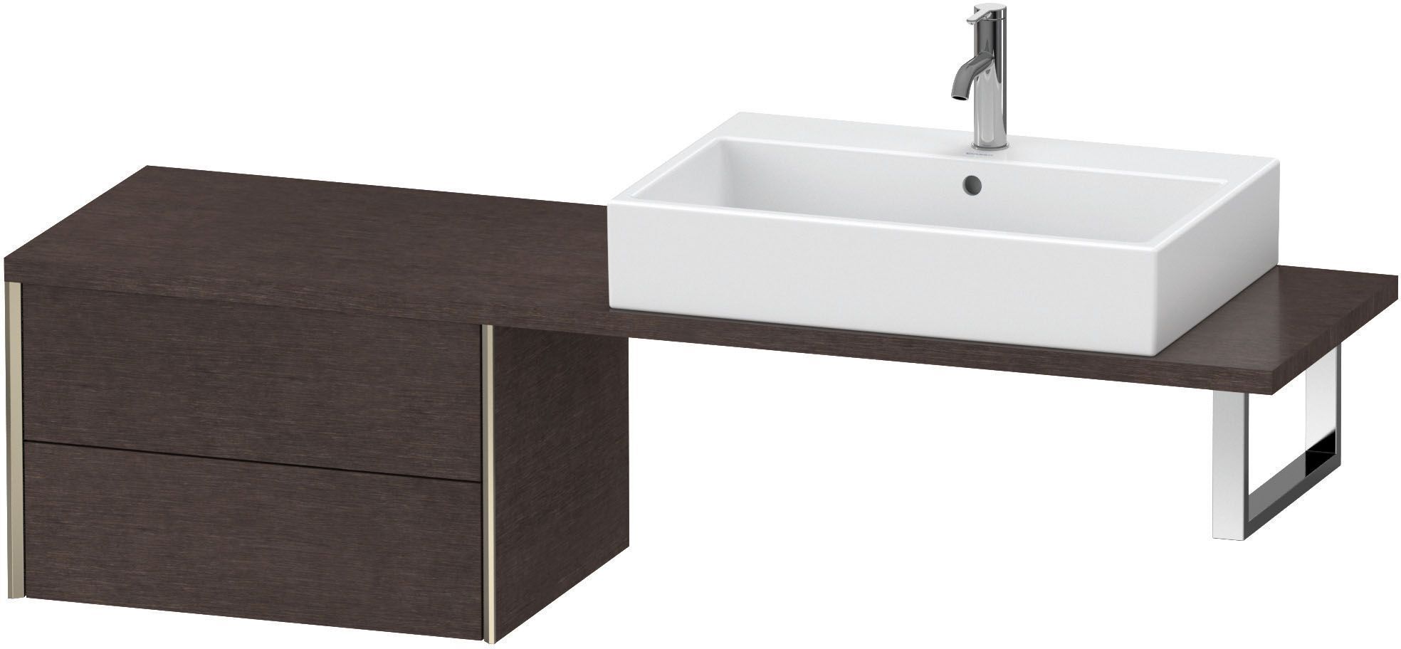 Duravit XViu Unterschrank XV59280B172 63,2 x 47,8 cm, eiche dunkel gebürstet, 2 Schubkästen, champagner matt