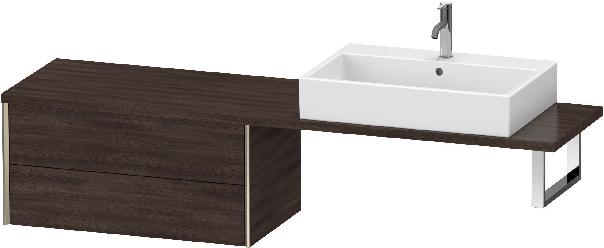 Duravit XViu Unterschrank XV59290B153 83,2 x 47,8 cm, kastanie dunkel, 2 Schubkästen, champagner matt