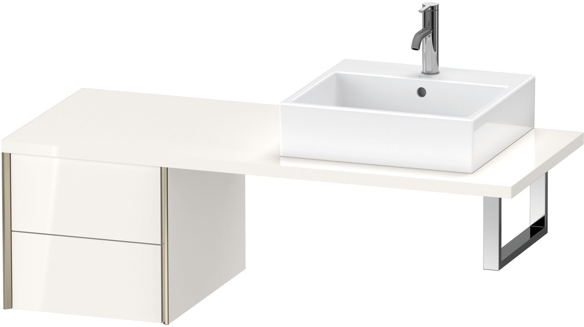 Duravit XViu Unterschrank XV59360B122 43,2 x 54,8 cm, weiß hochglanz, 2 Schubkästen, champagner matt