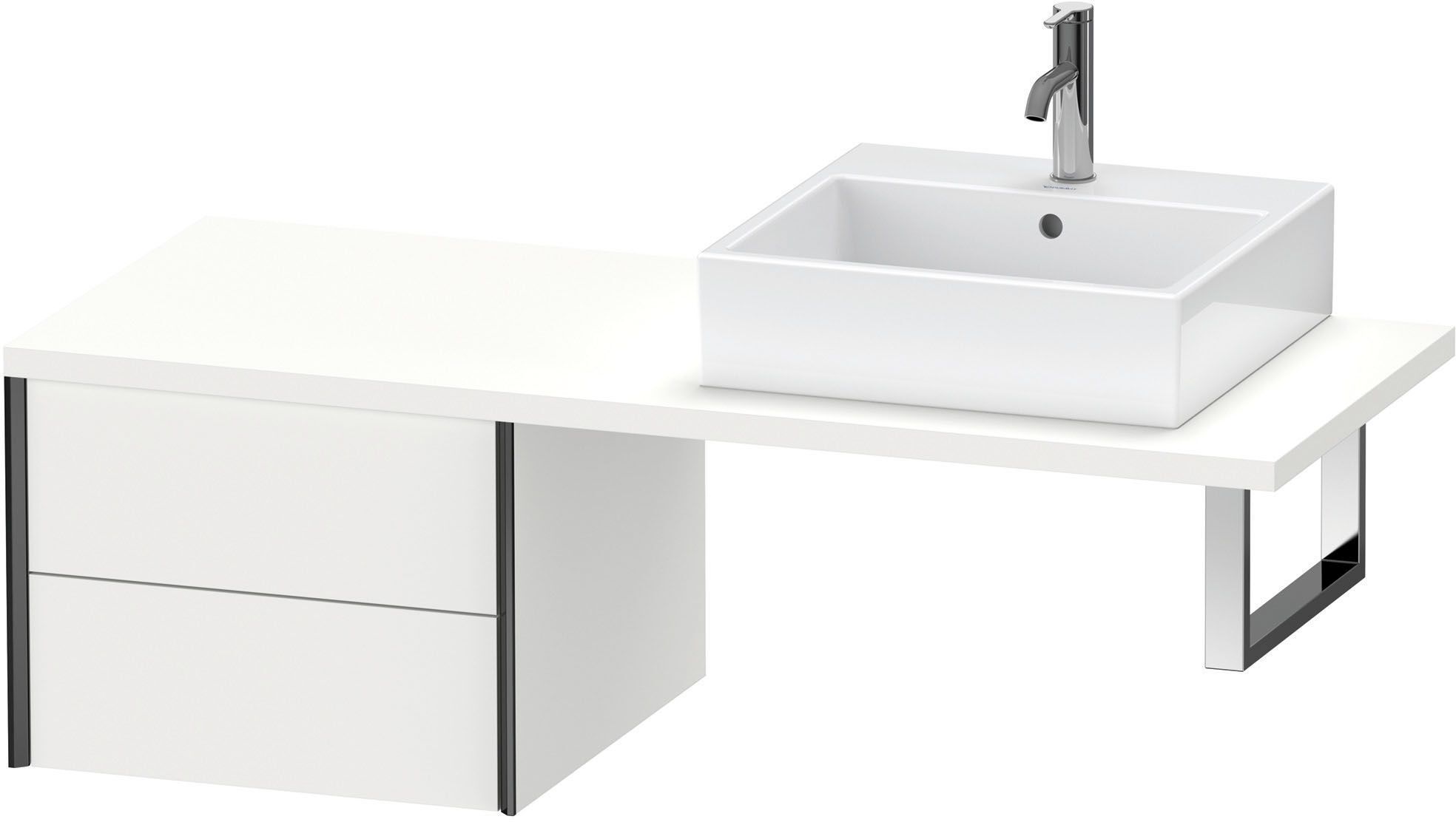 Duravit XViu Unterschrank XV59370B218 53,2 x 54,8 cm, weiß matt, 2 Schubkästen, schwarz matt