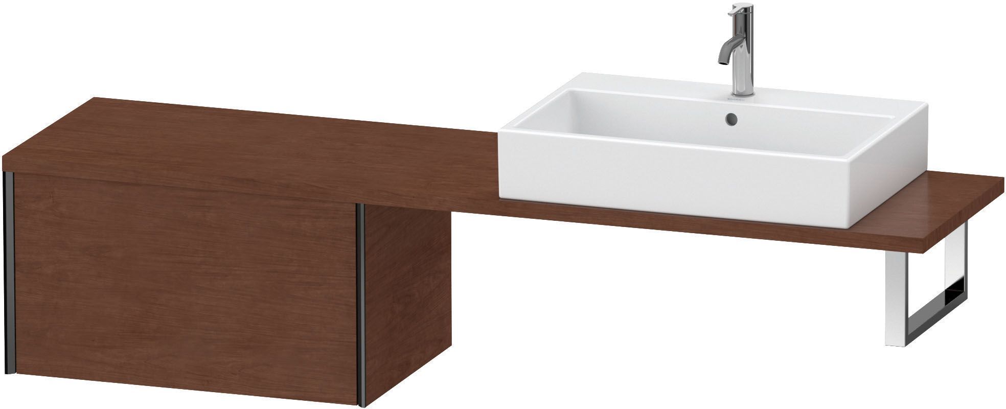 Duravit XViu Unterschrank XV59430B213 73,2 x 47,8 cm, amerikanischer nussbaum, 1 Auszug, schwarz matt