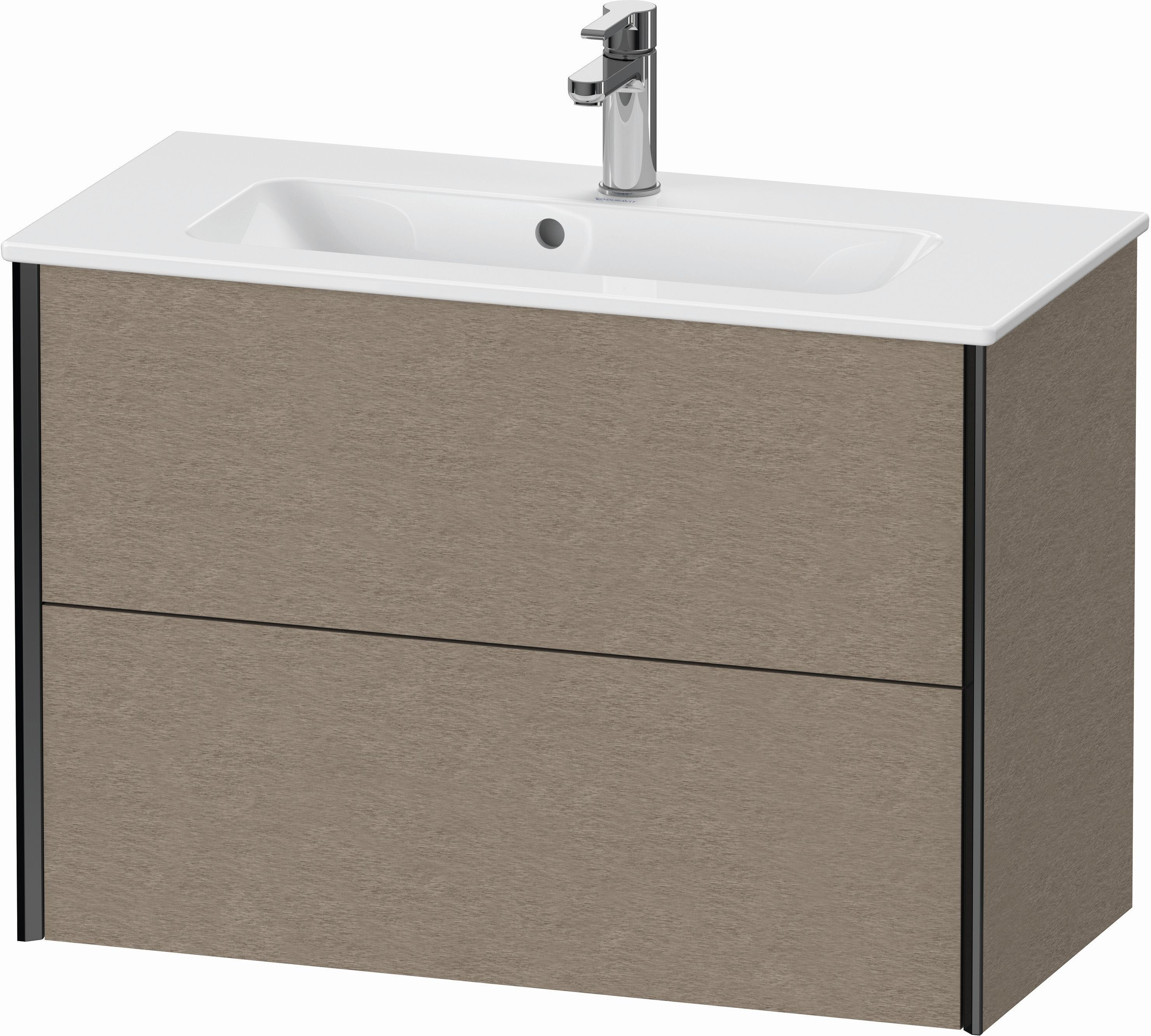 Duravit XViu Waschtisch-Unterschrank XV41790B211 81 x 56 x 39 cm, eiche kaschmir, 2 Schubkästen, wandhängend, schwarz matt