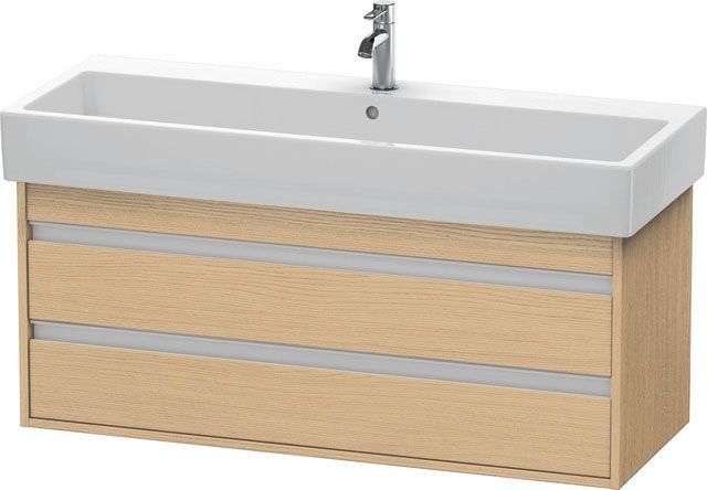 Duravit Ketho Waschtisch-Unterschrank KT663903030 115 x 44 cm, Eiche natur, 2 Schubkästen, wandhängend