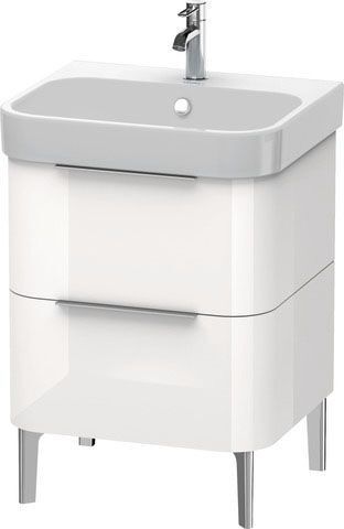 Duravit Happy D.2 Waschtischunterbau H2637102222 57,5x57,3x48cm, weiß hochglanz, 2 Schubkästen