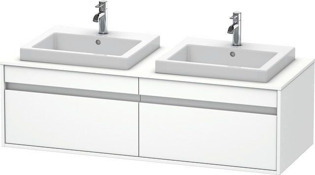 Duravit Ketho Waschtisch-Unterschrank KT6797B1818 140x55x42,6cm, Einbauwaschtische, 2 Auszüge, Ausschnitt beidseitig, weiß matt