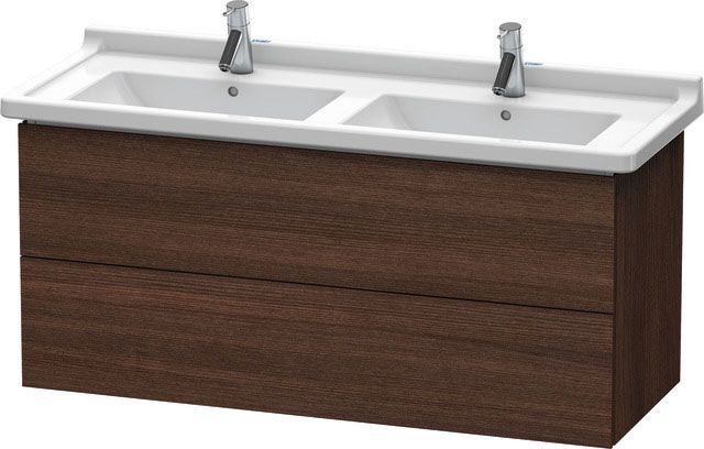 Duravit L-Cube Waschtisch-Unterschrank LC626705353 122x46,9x55,8cm, 2 Schubkästen, wandhängend, kastanie dunkel