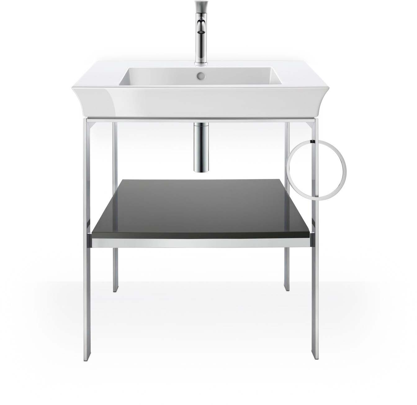 Duravit White Tulip Waschtisch-Konsole WT4543RH1H1 68,4 x 45 cm, Graphit Hochglanz, bodenstehend, Metall, 1 Handtuchhalter rechts