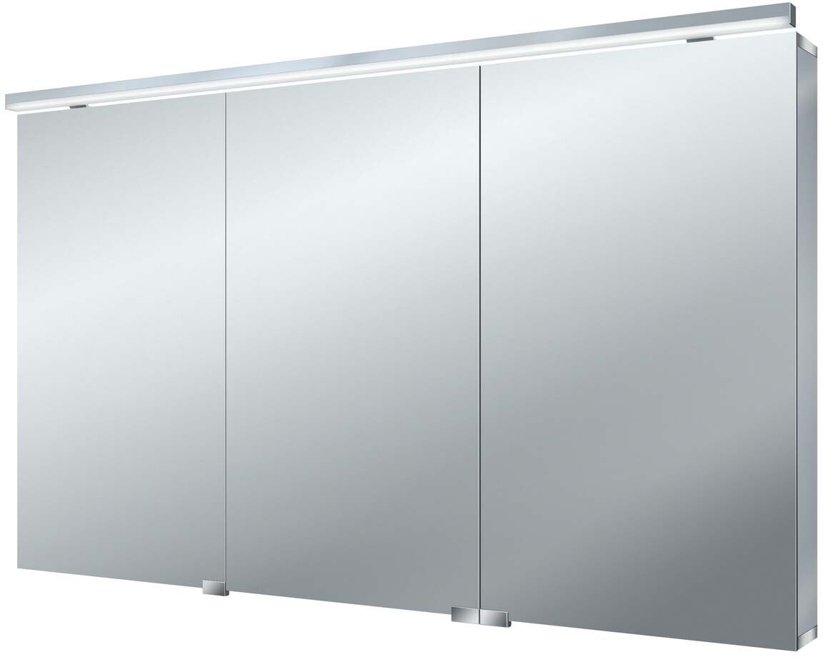 Emco Asis Flat (LED) Spiegelschrank 979705066 1200x728x138mm, aluminium, 3 Türen, Aufputzmodell