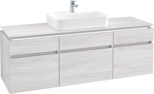 Villeroy und Boch Villeroy & Boch Legato Waschtischunterschrank B762L0E8 160x55x50cm, mit LED-Beleuchtung, White Wood