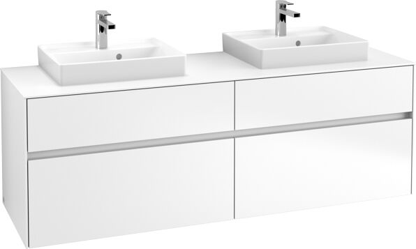 Villeroy und Boch Villeroy & Boch Collaro Waschtischunterschrank C02100MS 160x54,8x50cm, für 2 Waschtische, White Matt