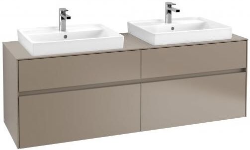 Villeroy und Boch Villeroy & Boch Collaro Waschtischunterschrank C02400VG 160x54,8x50cm, für 2 Waschtische, Truffle Grey