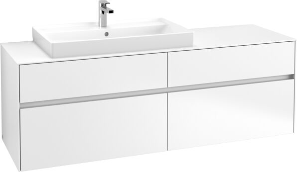 Villeroy und Boch Villeroy & Boch Collaro Waschtischunterschrank C026L0MS 160x54,8x50cm, mit LED-Beleuchtung, Waschtisch links, White Matt