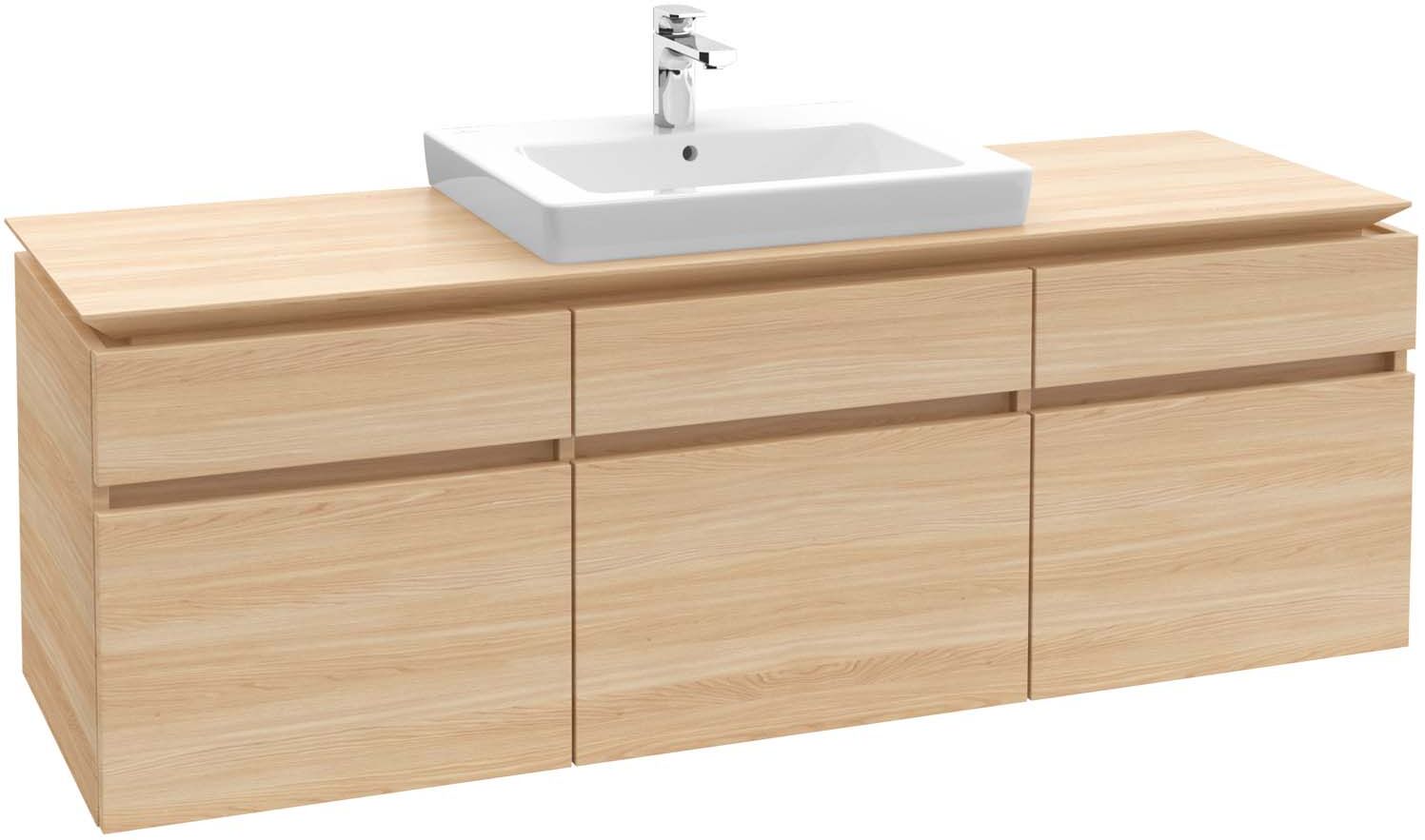 Villeroy und Boch Legato Waschtischunterschrank B68700RH 160x55x50cm, Waschtisch mittig, Kansas Oak