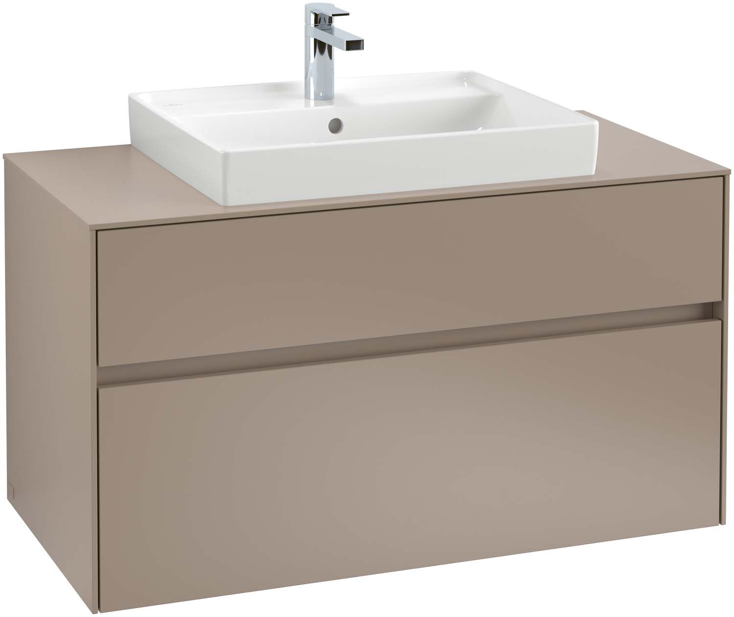 Villeroy und Boch Collaro Waschtischunterschrank C01900RK 100x54,8x50cm, Waschtisch mittig, Stone Oak