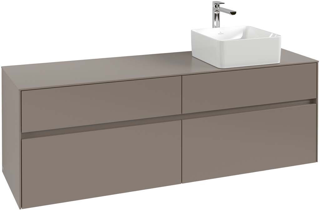 Villeroy und Boch Collaro Waschtischunterschrank C051L0VJ 160 x 54,8 x 50 cm, mit LED-Beleuchtung, Waschtisch rechts, Nordic Oak