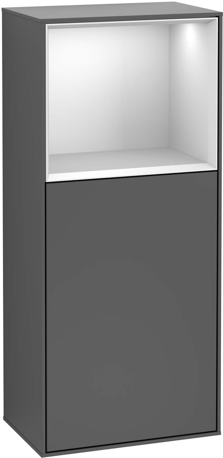 Villeroy und Boch Finion Seitenschrank G520GNGK 41,8cm, links, Ladestation, Emotion, Regal Walnut veneer, Anthracite matt