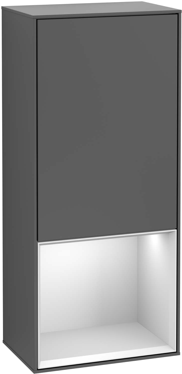 Villeroy und Boch Finion Seitenschrank F550GFHG 41,8x93,6x27cm, rechts, Regal unten Glossy White, Midnight Blue Matt Lacquer